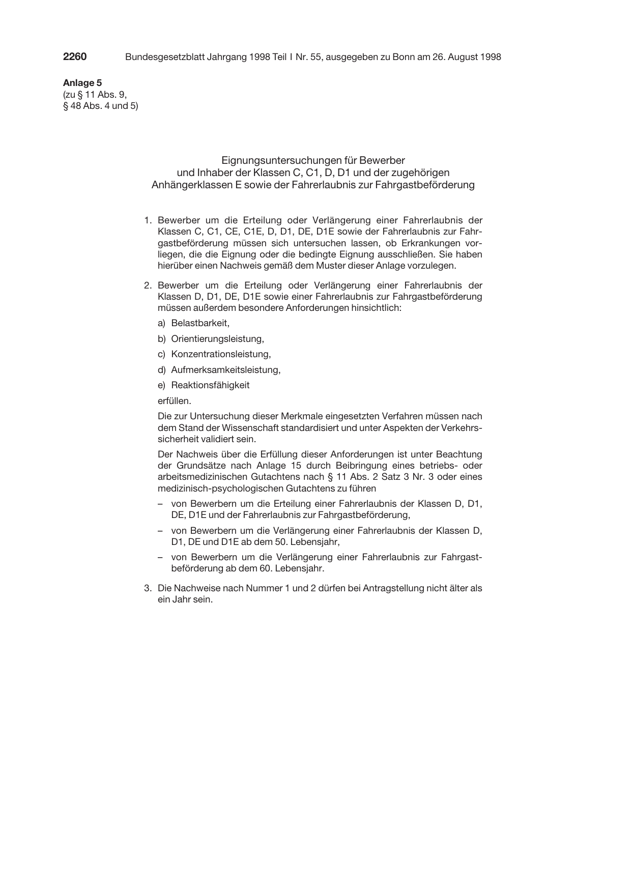 BGBl. 1998, Seite 2260 — Originalseite als Abbildung