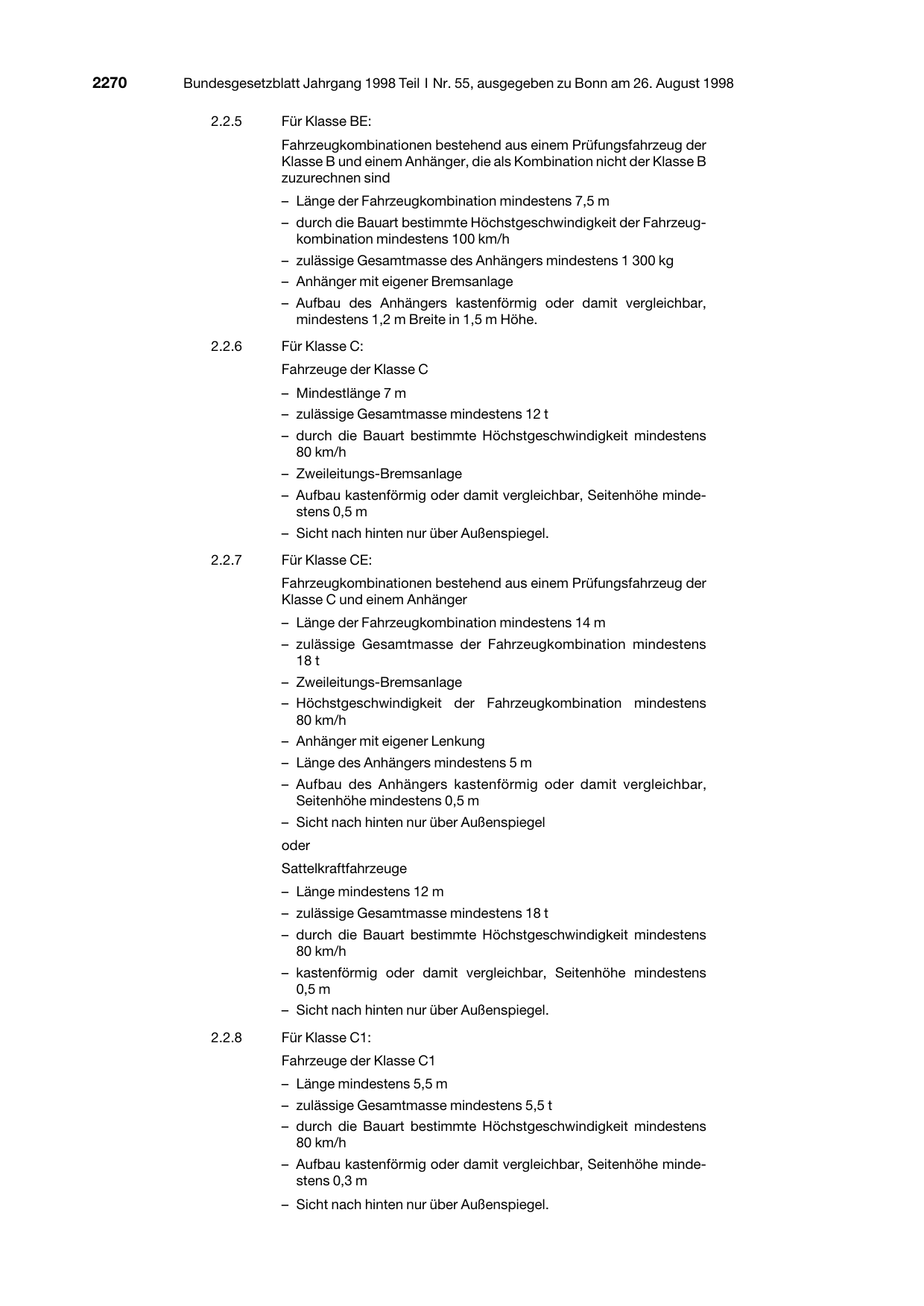 BGBl. 1998, Seite 2270 — Originalseite als Abbildung