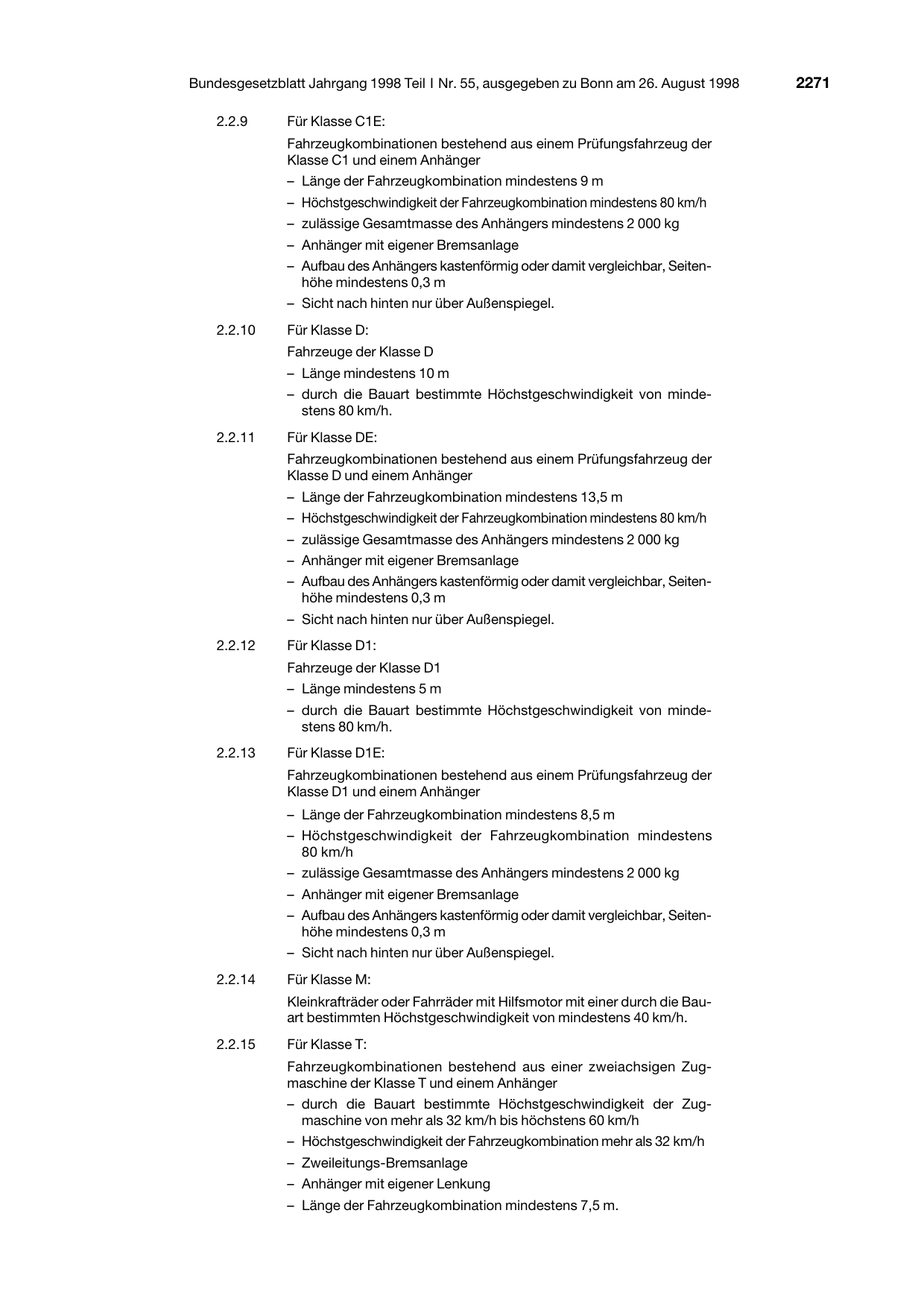 BGBl. 1998, Seite 2271 — Originalseite als Abbildung