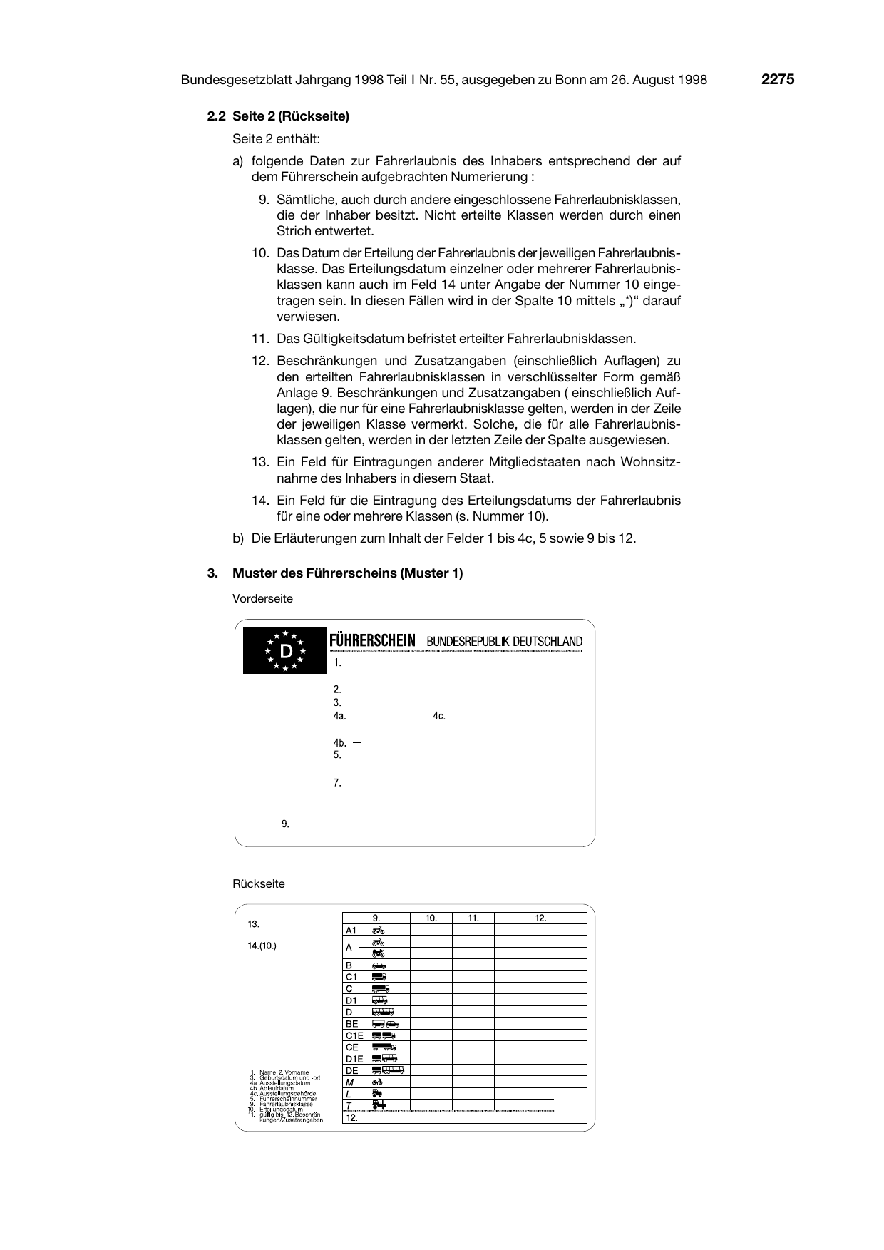 BGBl. 1998, Seite 2275 — Originalseite als Abbildung