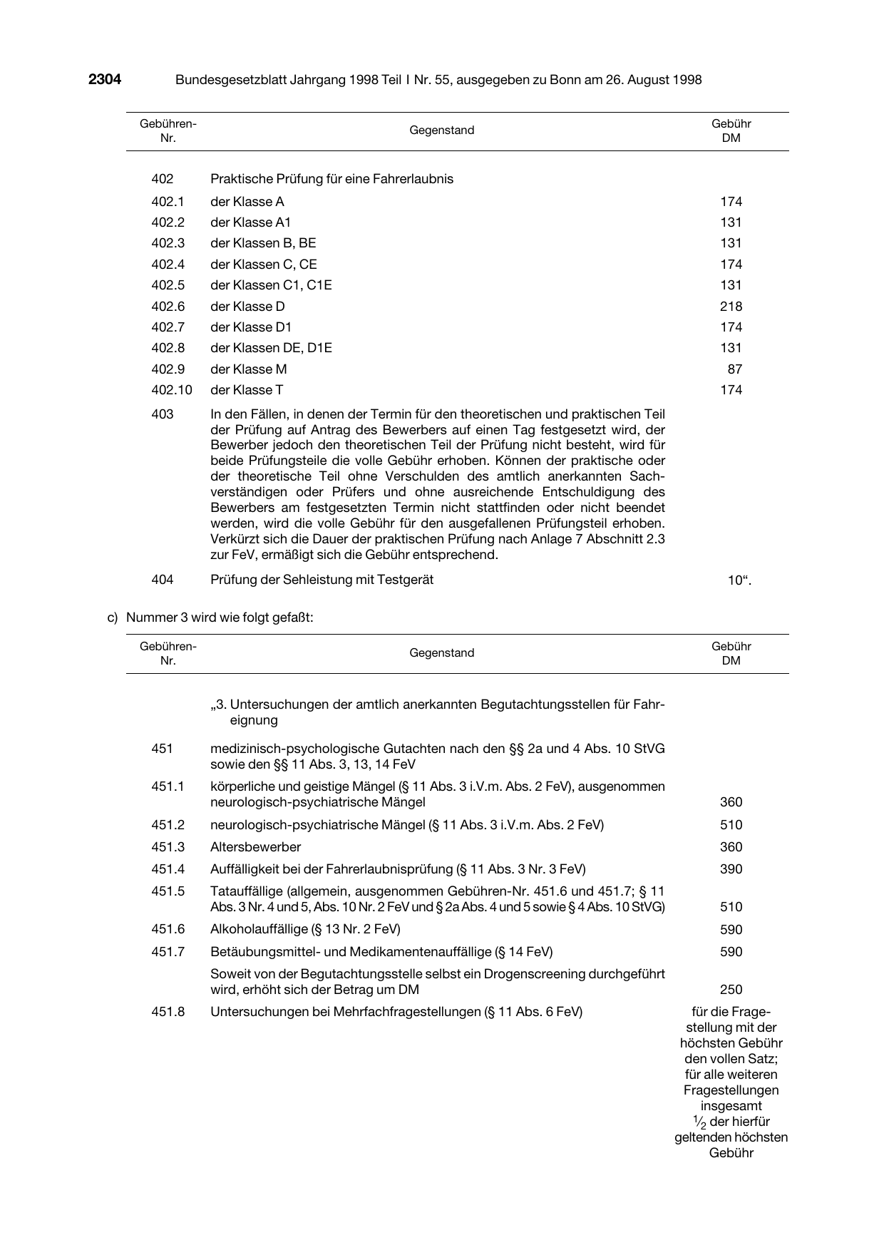 BGBl. 1998, Seite 2304 — Originalseite als Abbildung