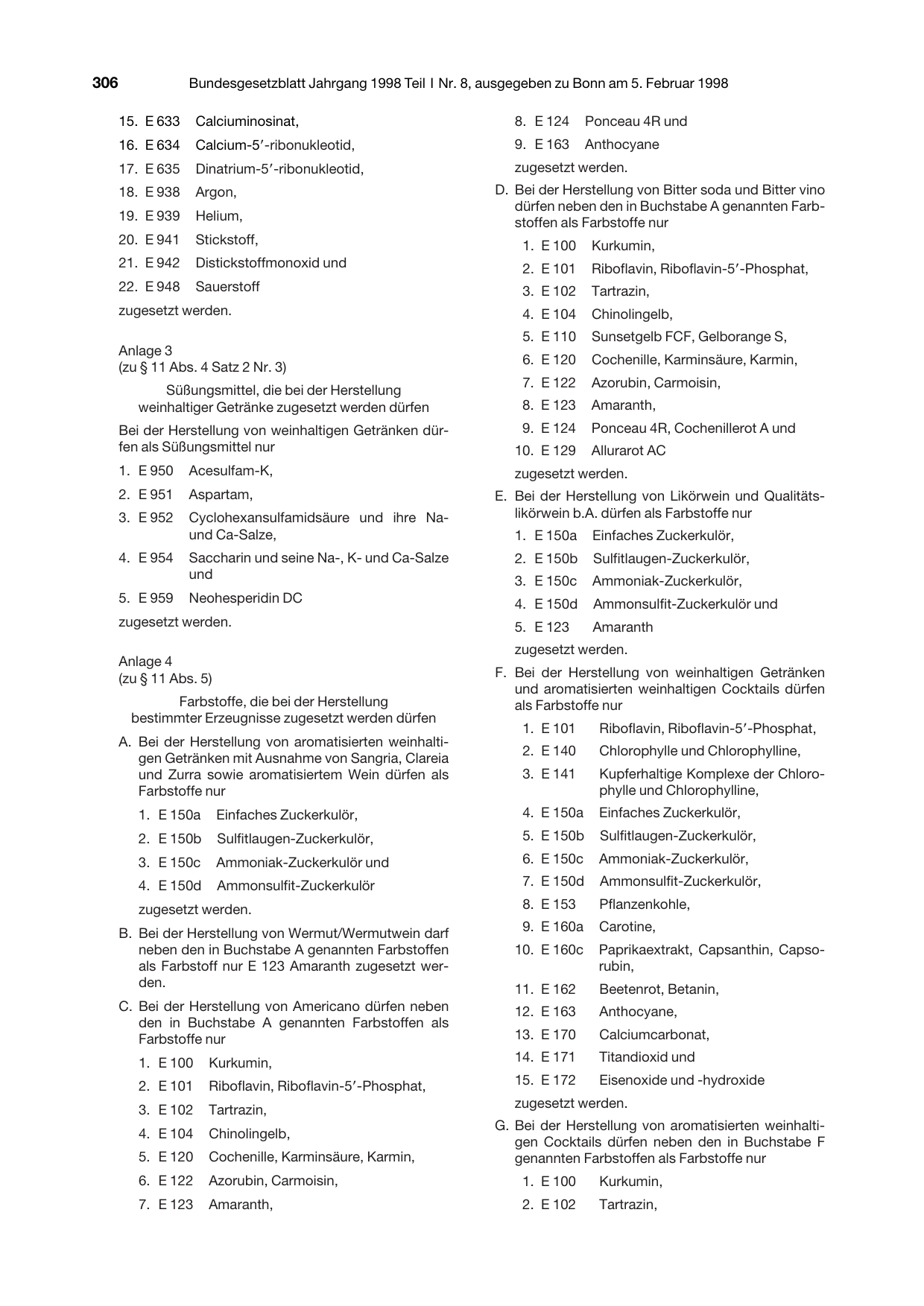 BGBl. 1998, Seite 306 — Originalseite als Abbildung