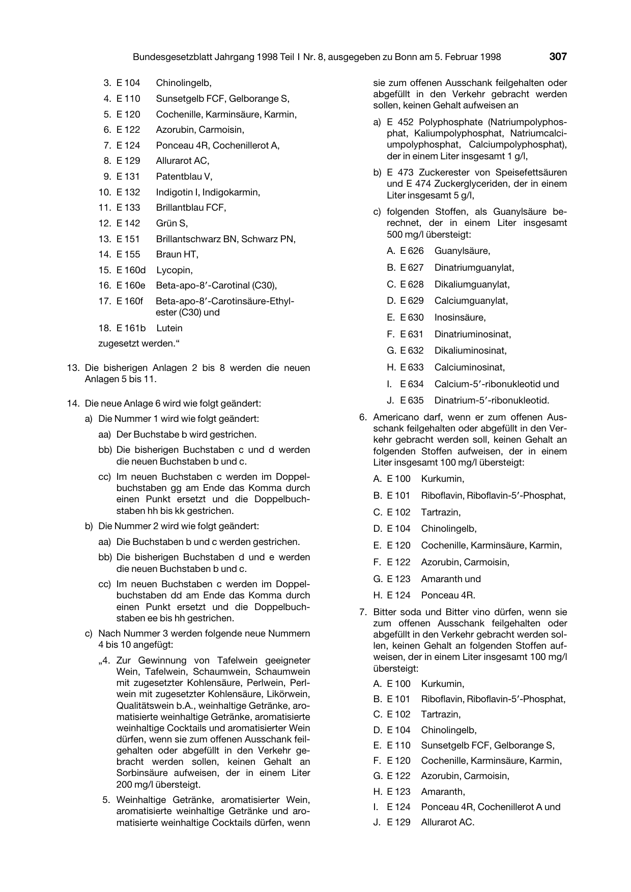 BGBl. 1998, Seite 307 — Originalseite als Abbildung