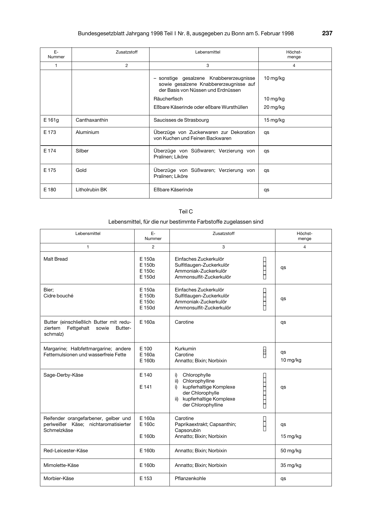 BGBl. 1998, Seite 237 — Originalseite als Abbildung