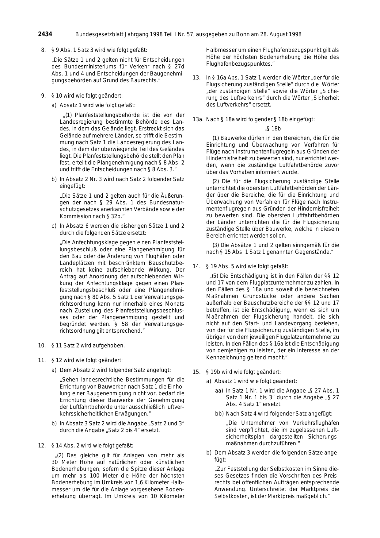 BGBl. 1998, Seite 2434 — Originalseite als Abbildung