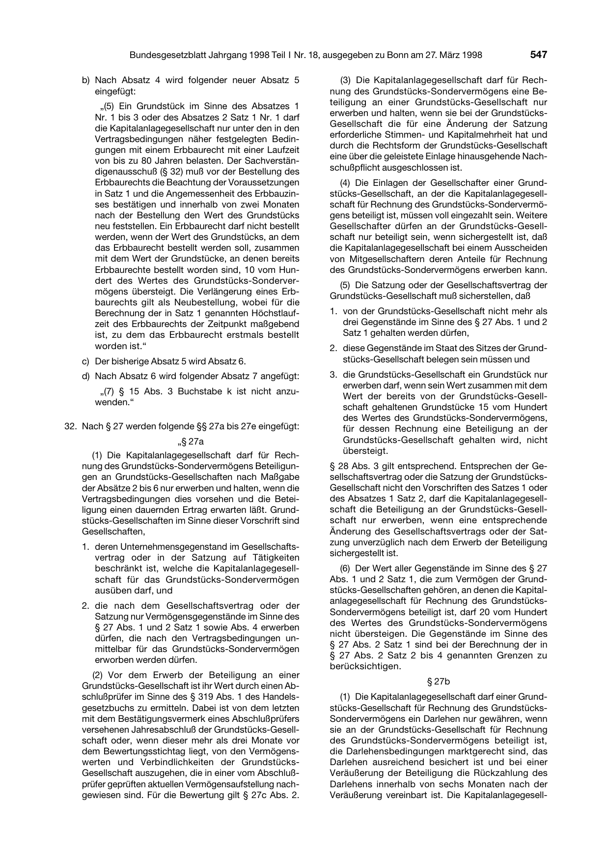 BGBl. 1998, Seite 547 — Originalseite als Abbildung