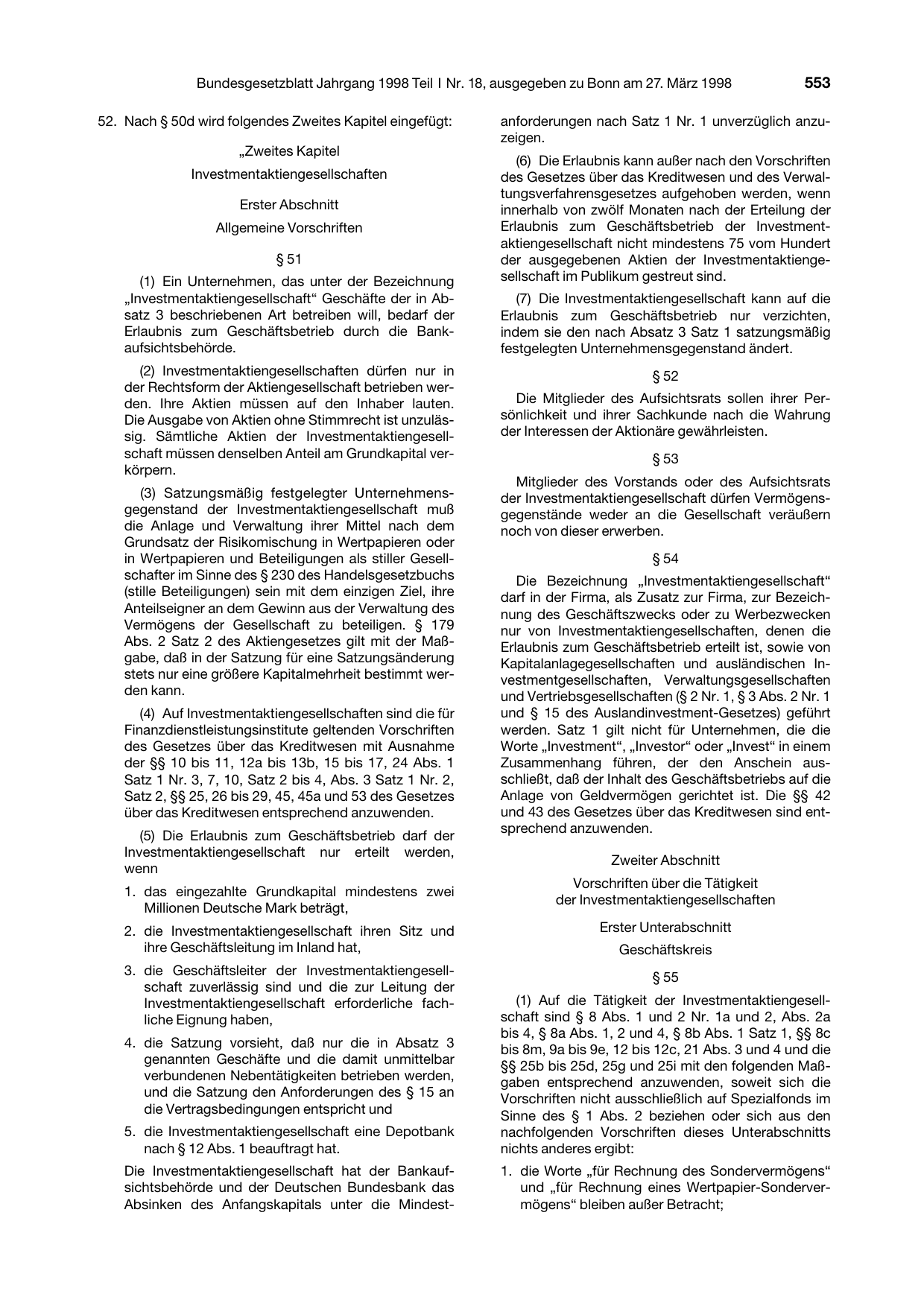 BGBl. 1998, Seite 553 — Originalseite als Abbildung