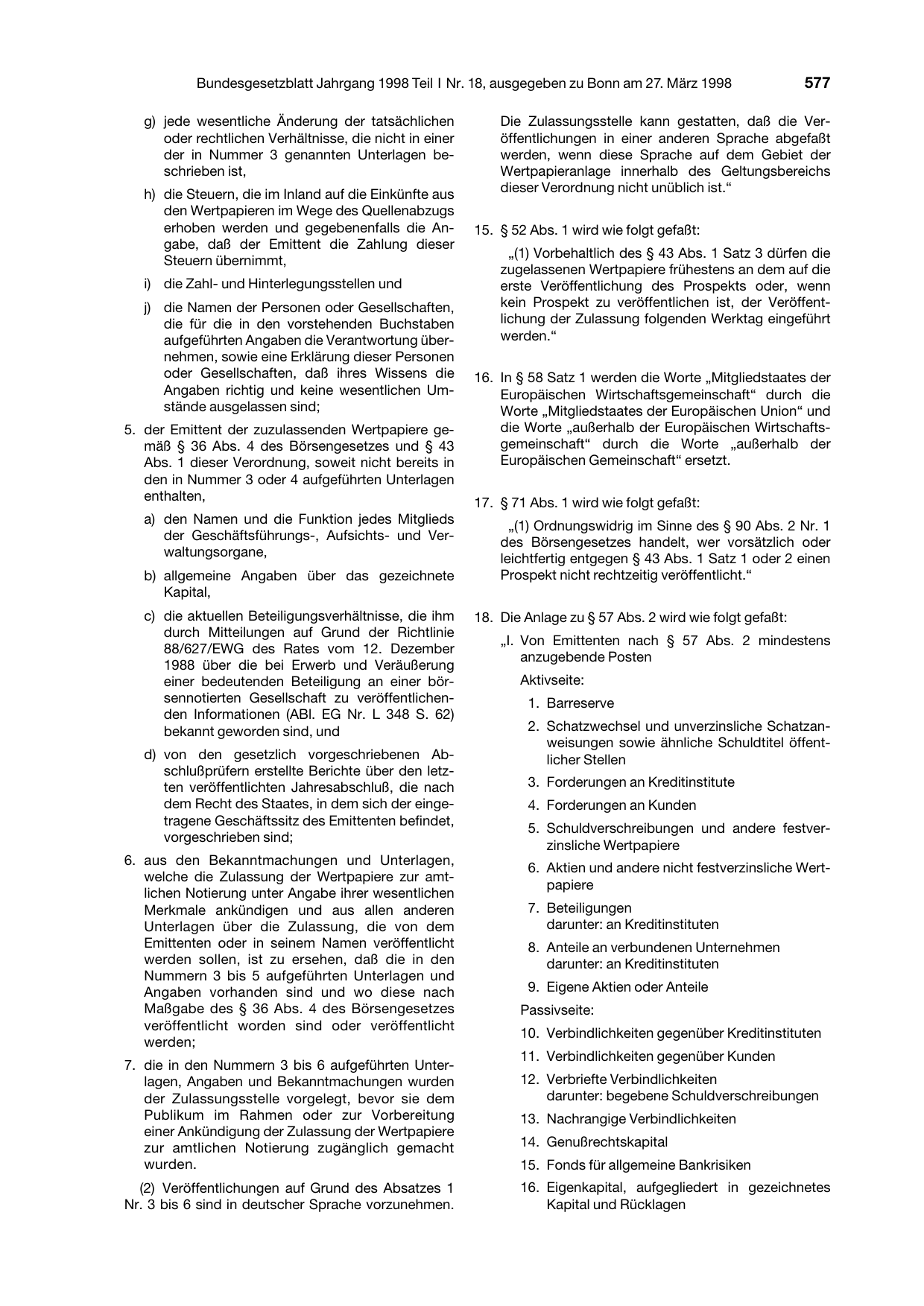 BGBl. 1998, Seite 577 — Originalseite als Abbildung