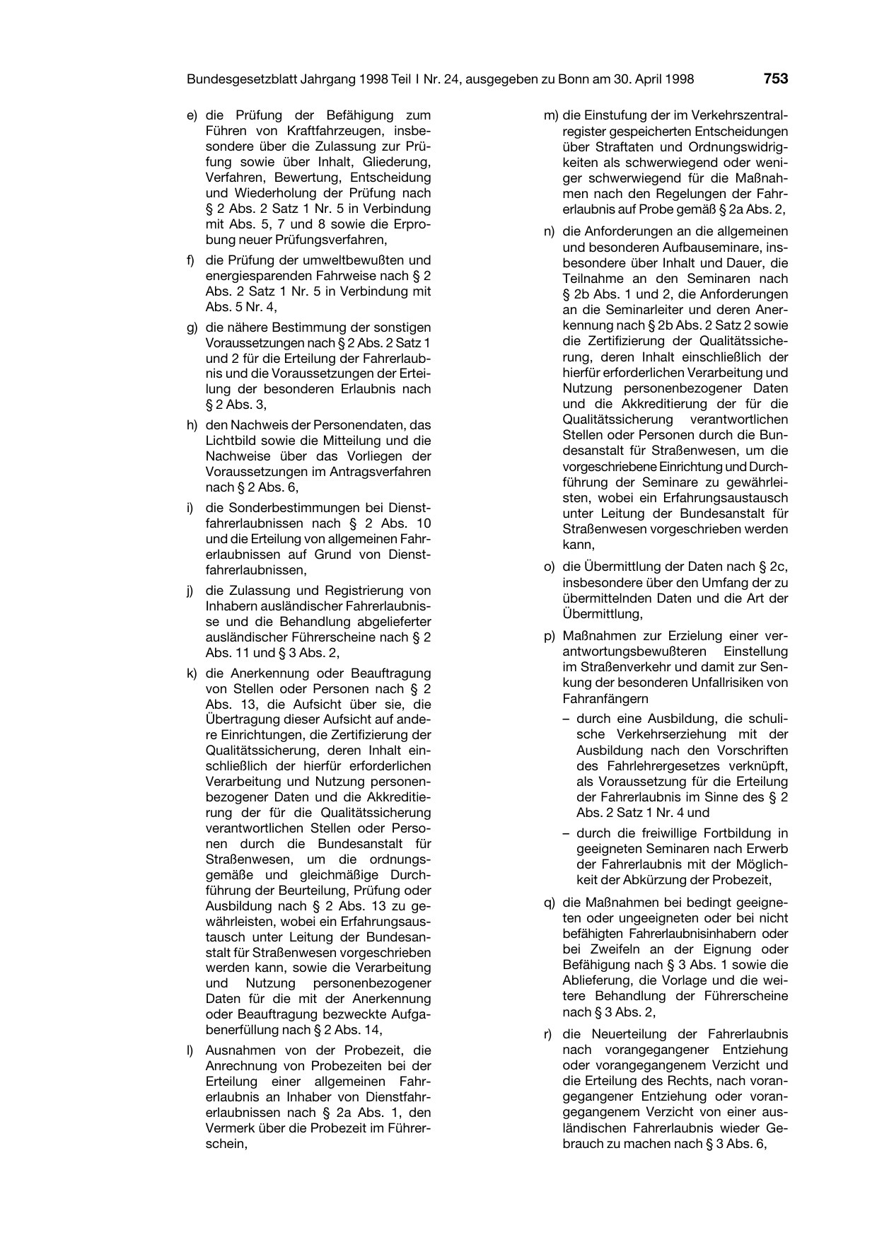 BGBl. 1998, Seite 753 — Originalseite als Abbildung