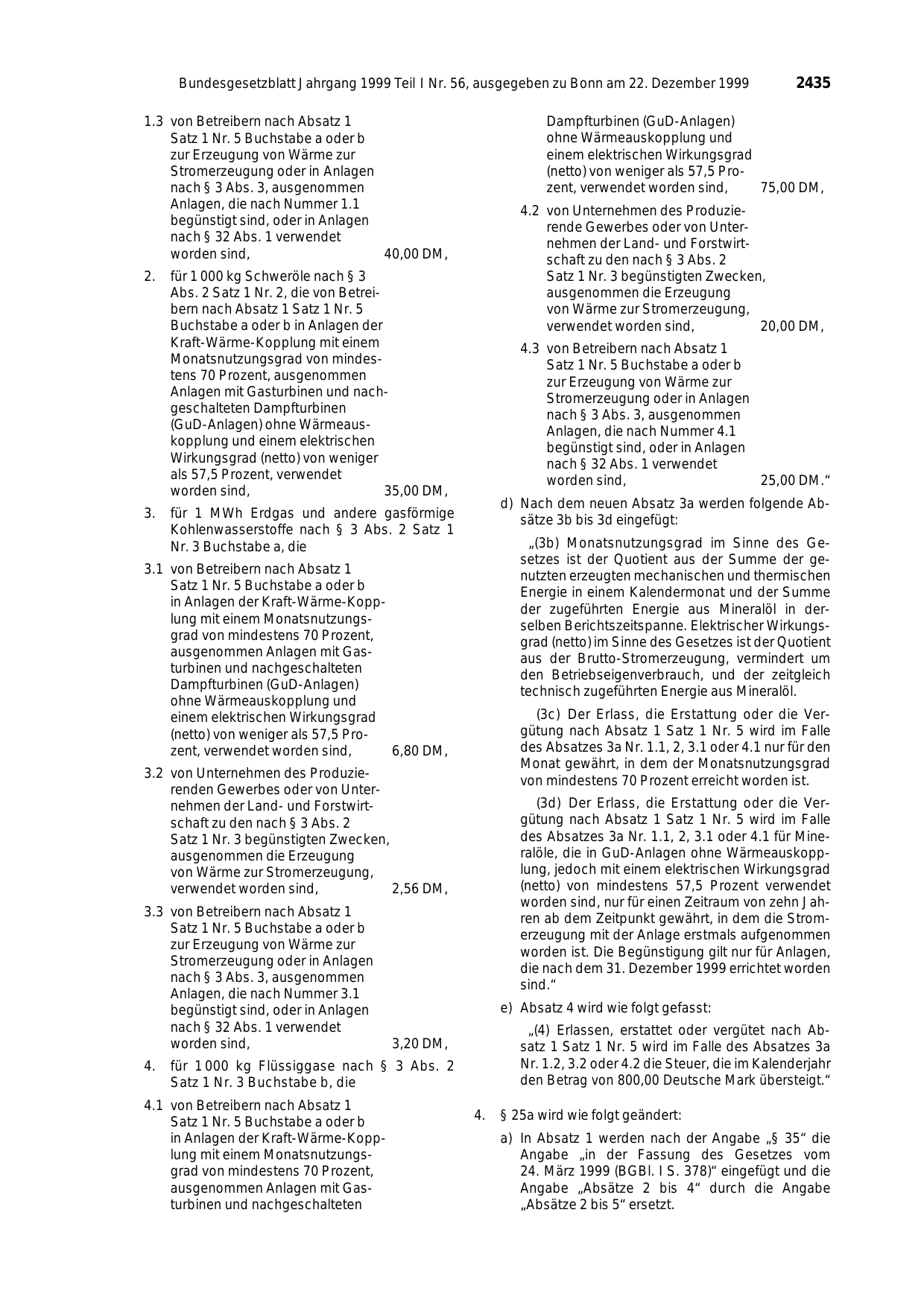 BGBl. 1999, Seite 2435 — Originalseite als Abbildung