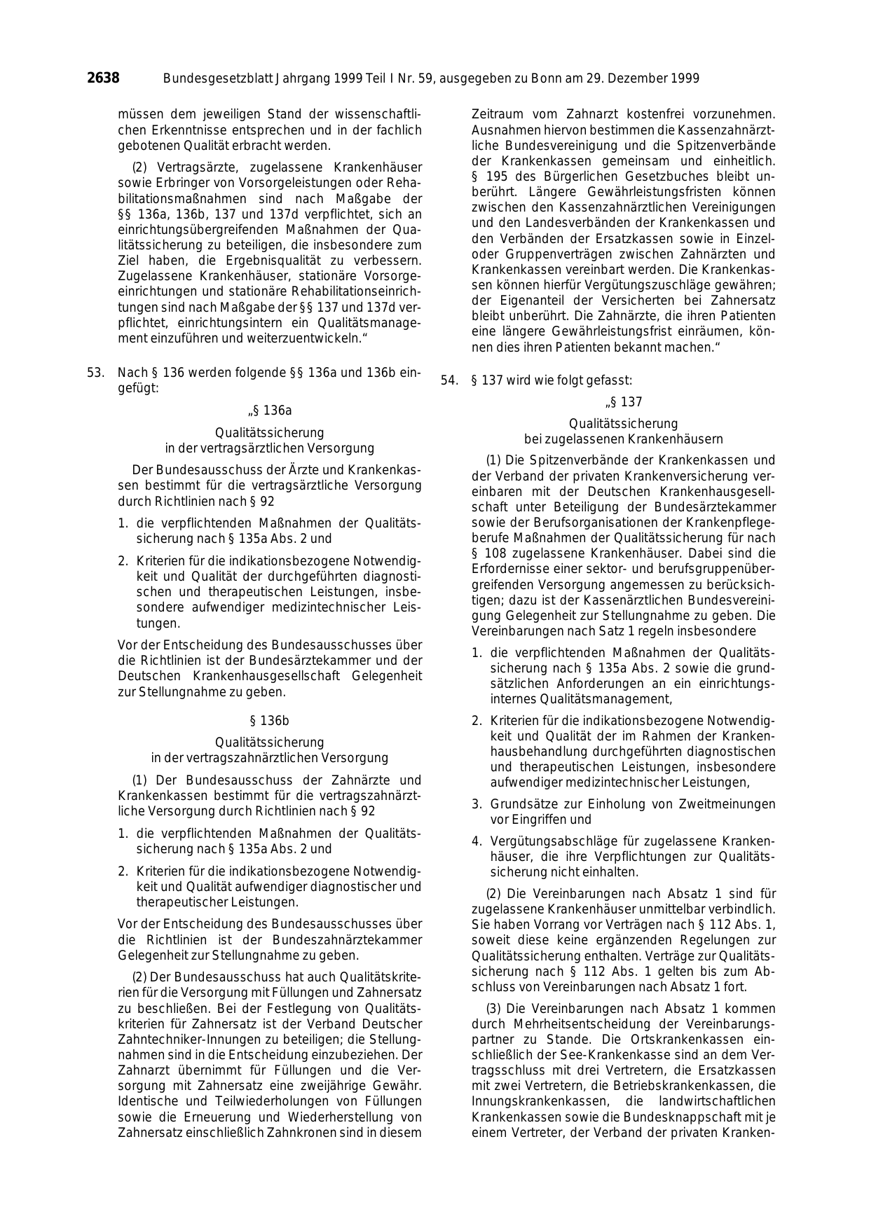 BGBl. 1999, Seite 2638 — Originalseite als Abbildung