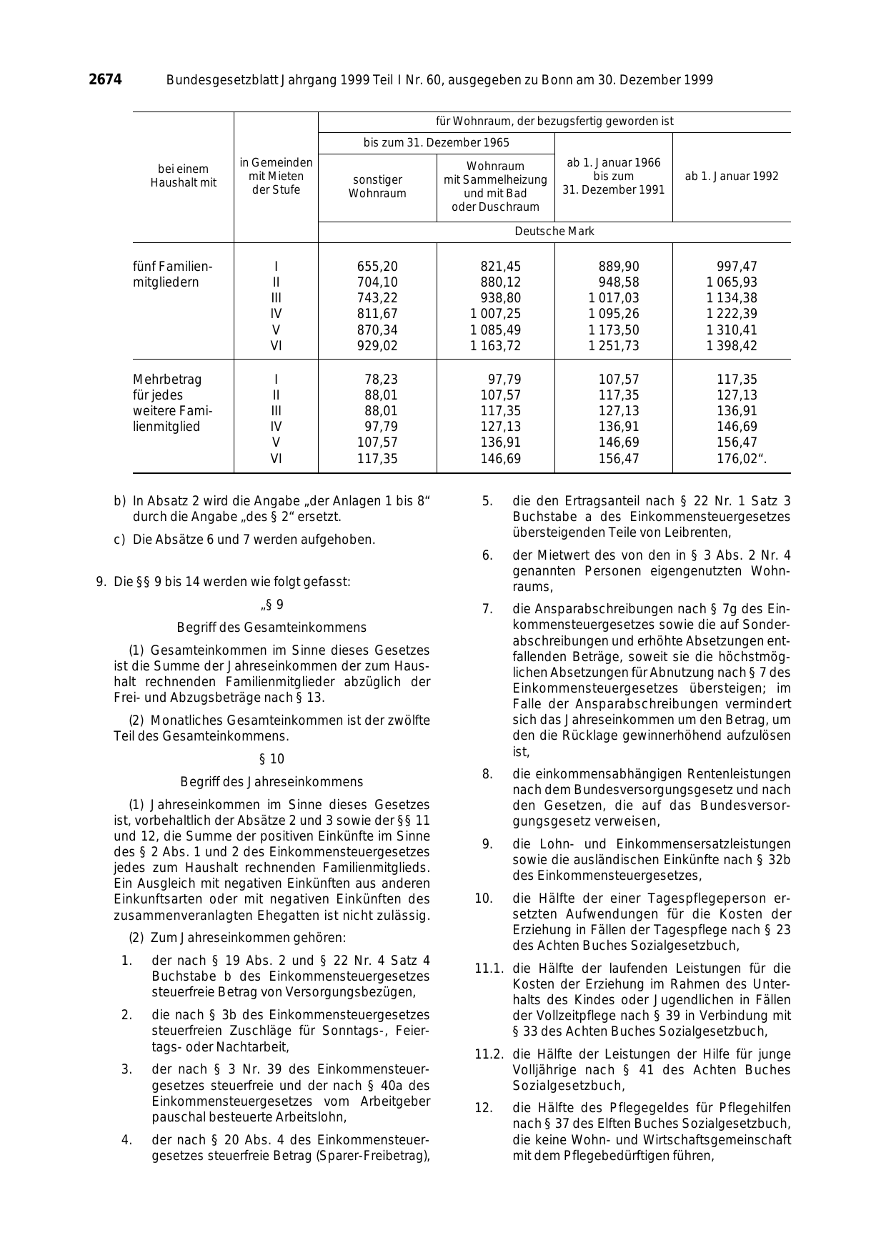 BGBl. 1999, Seite 2674 — Originalseite als Abbildung