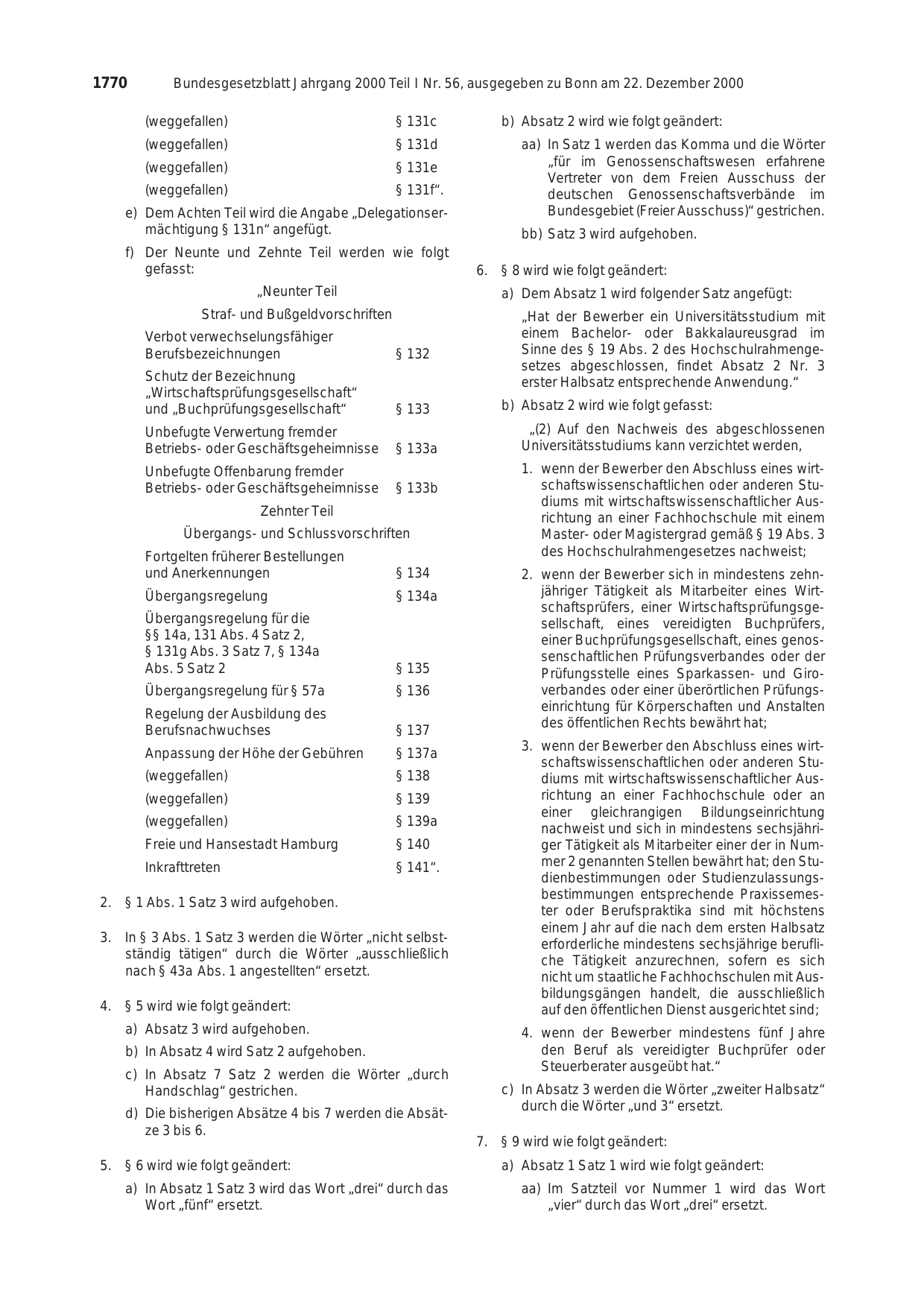 BGBl. 2000, Seite 1770 — Originalseite als Abbildung