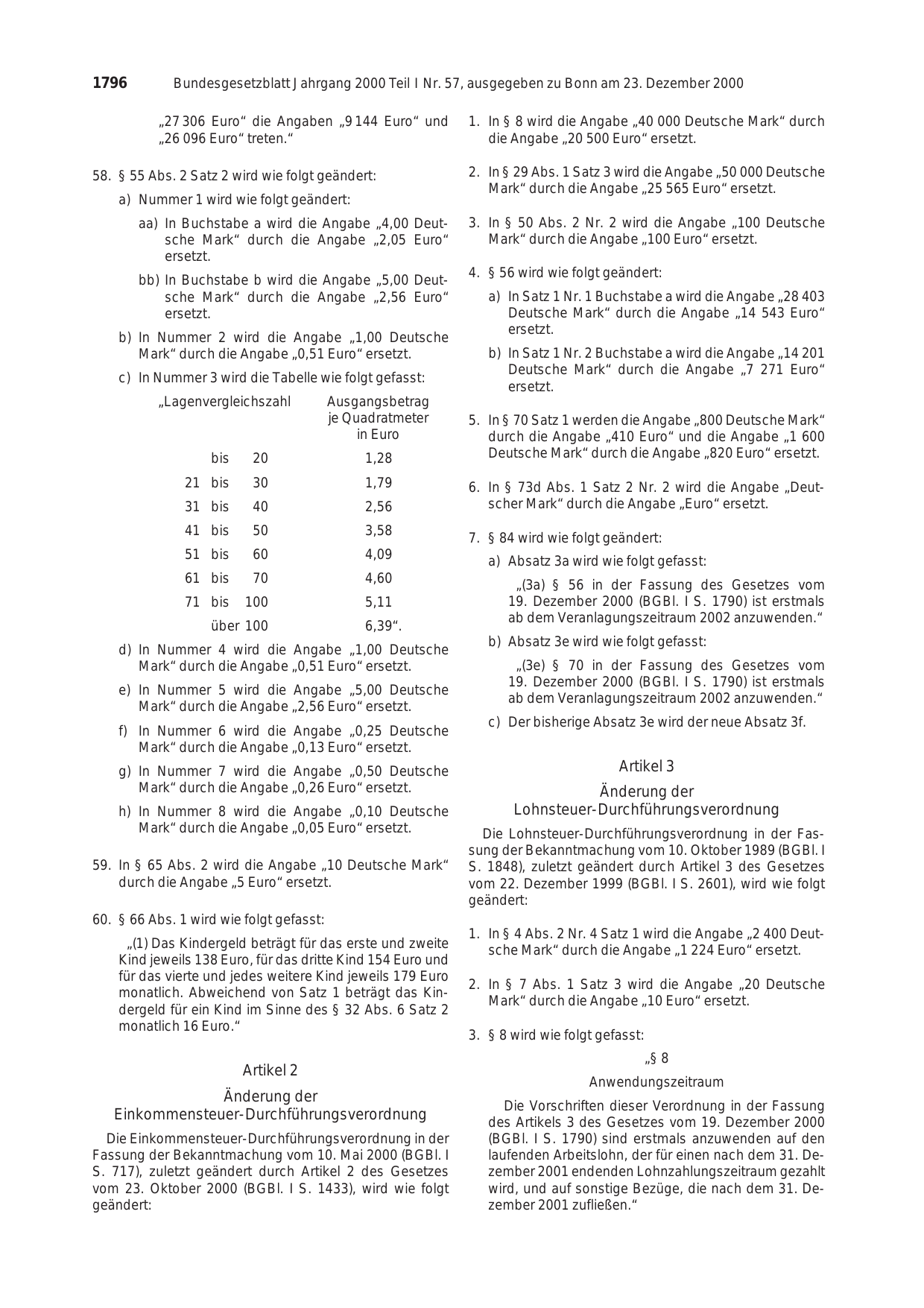 BGBl. 2000, Seite 1796 — Originalseite als Abbildung