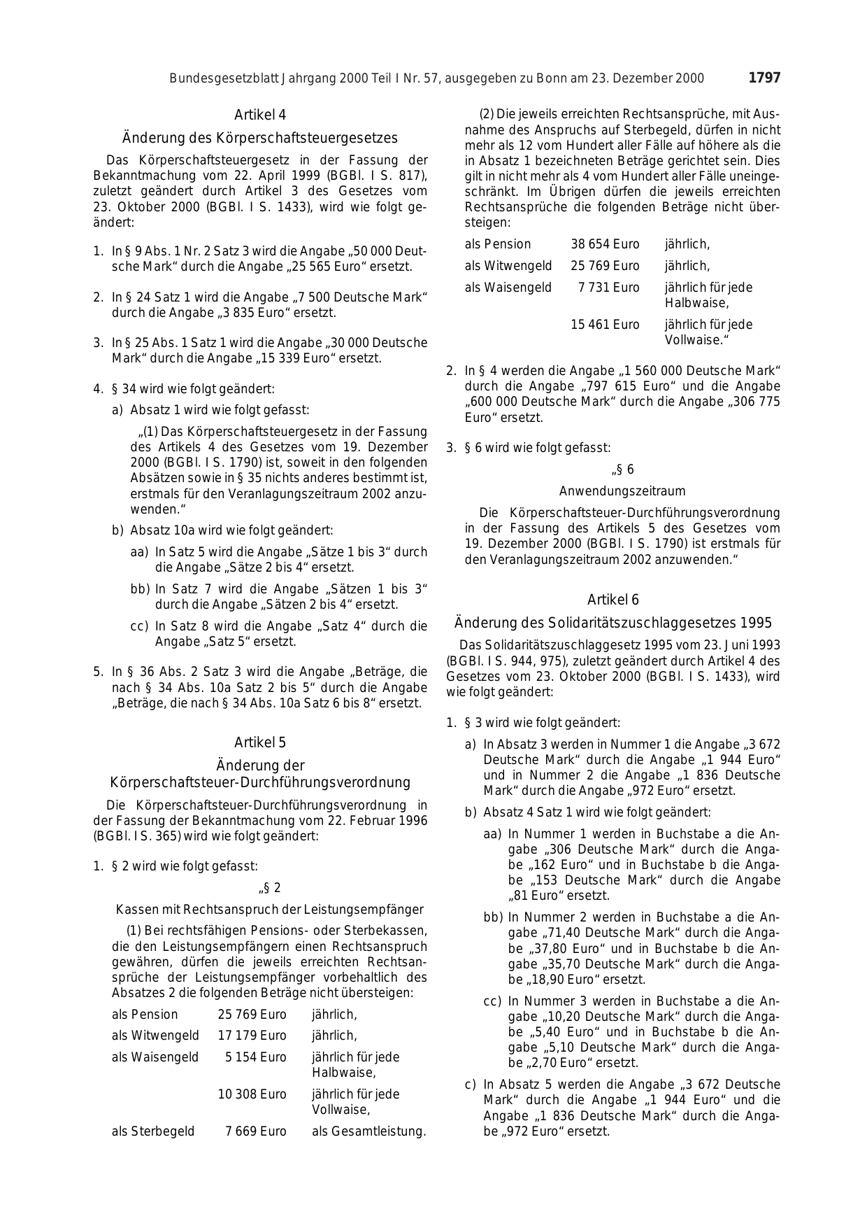 BGBl. 2000, Seite 1797 — Originalseite als Abbildung