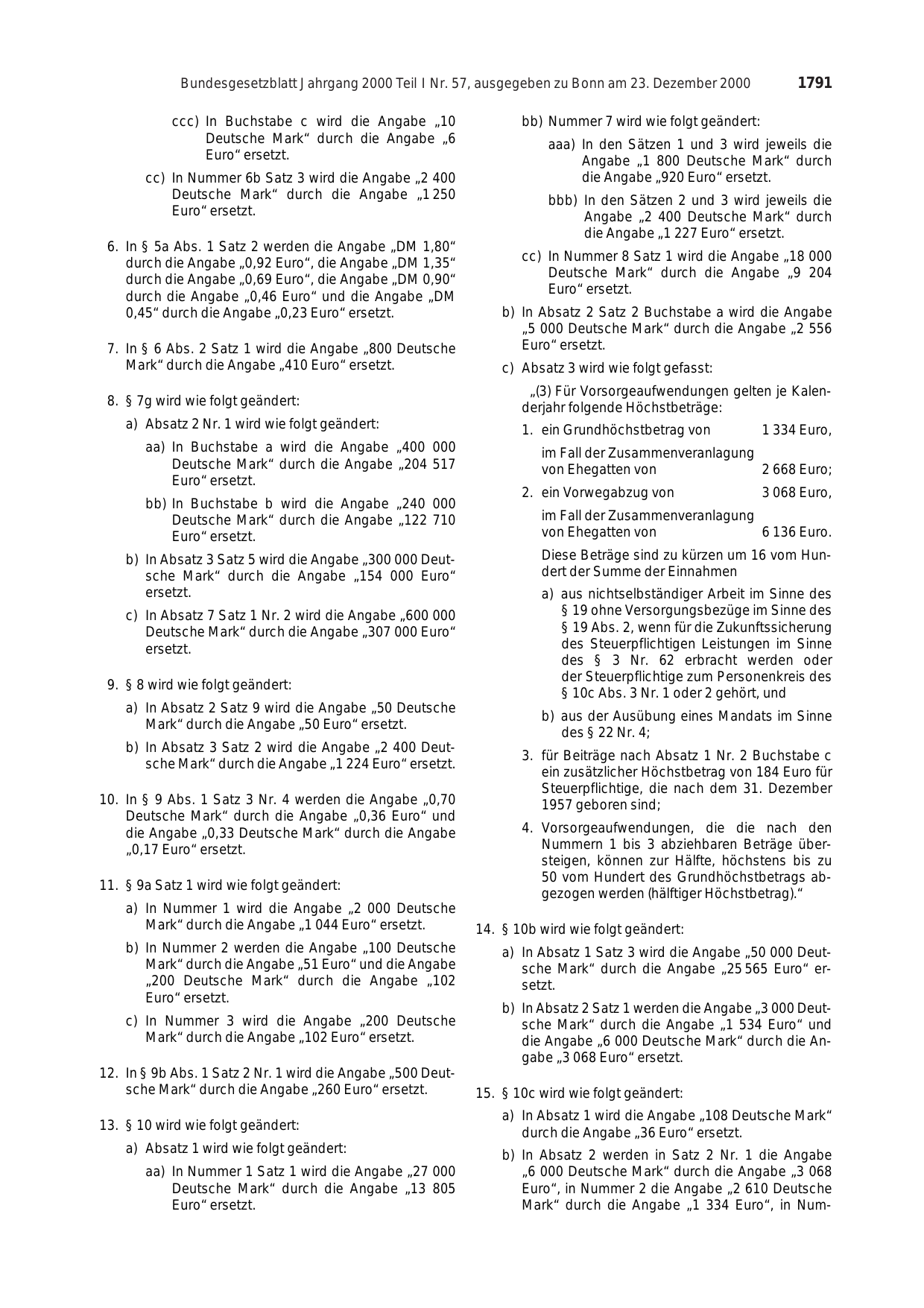 BGBl. 2000, Seite 1791 — Originalseite als Abbildung
