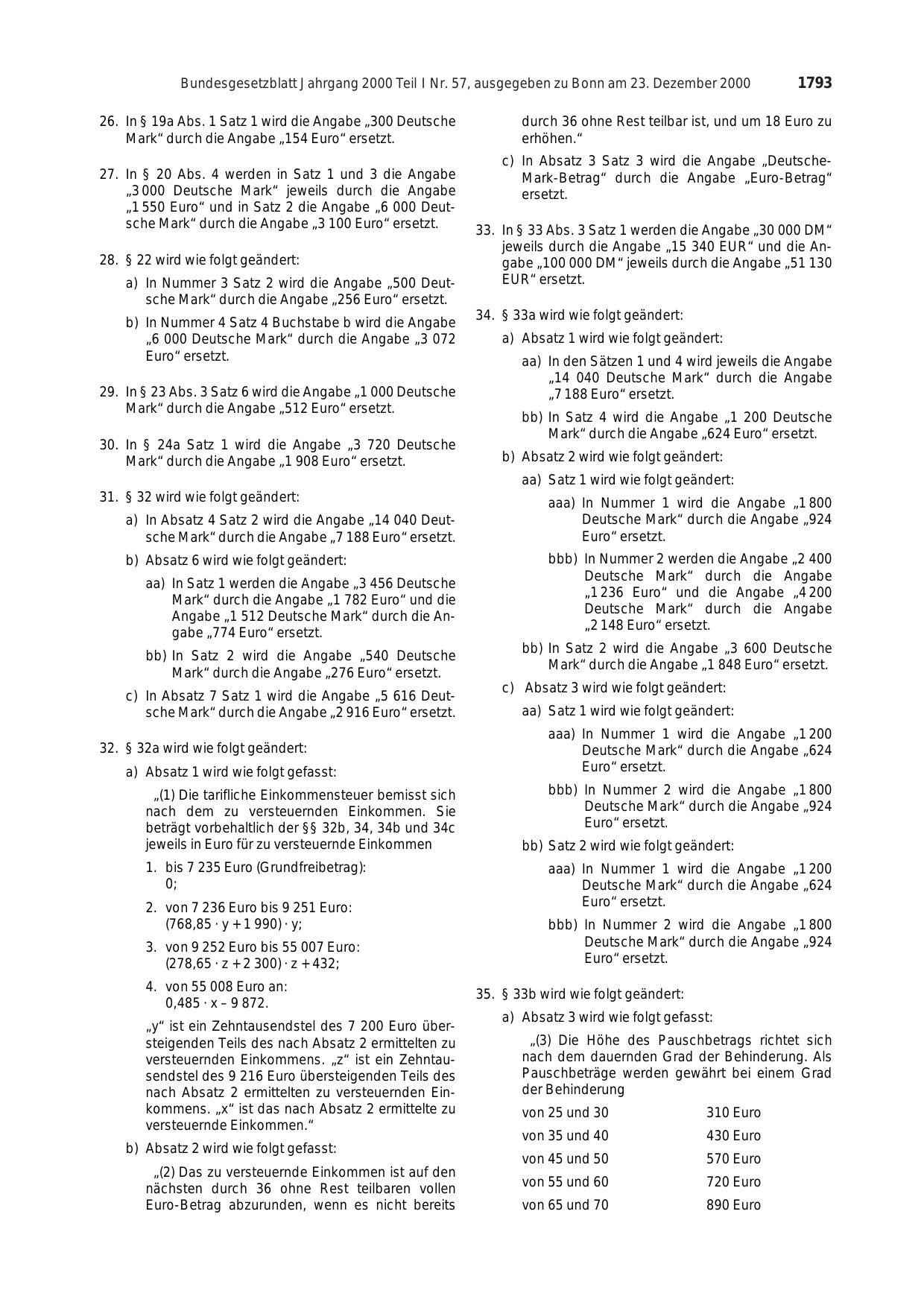 BGBl. 2000, Seite 1793 — Originalseite als Abbildung