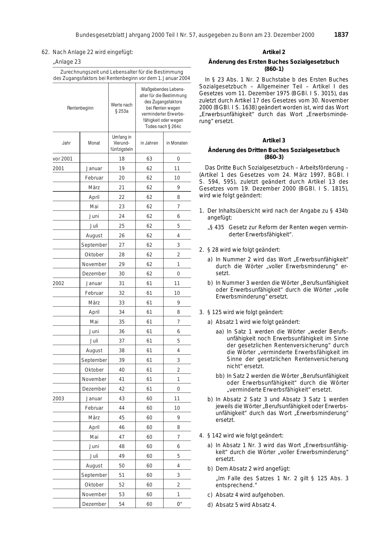 BGBl. 2000, Seite 1837 — Originalseite als Abbildung