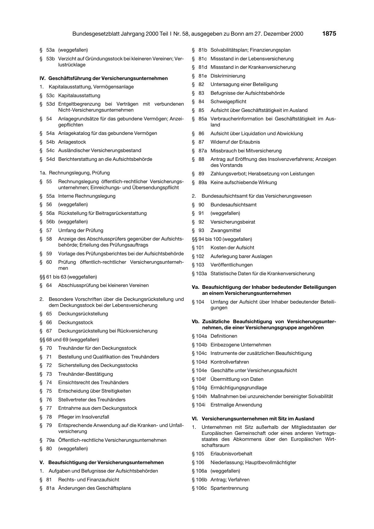 BGBl. 2000, Seite 1875 — Originalseite als Abbildung