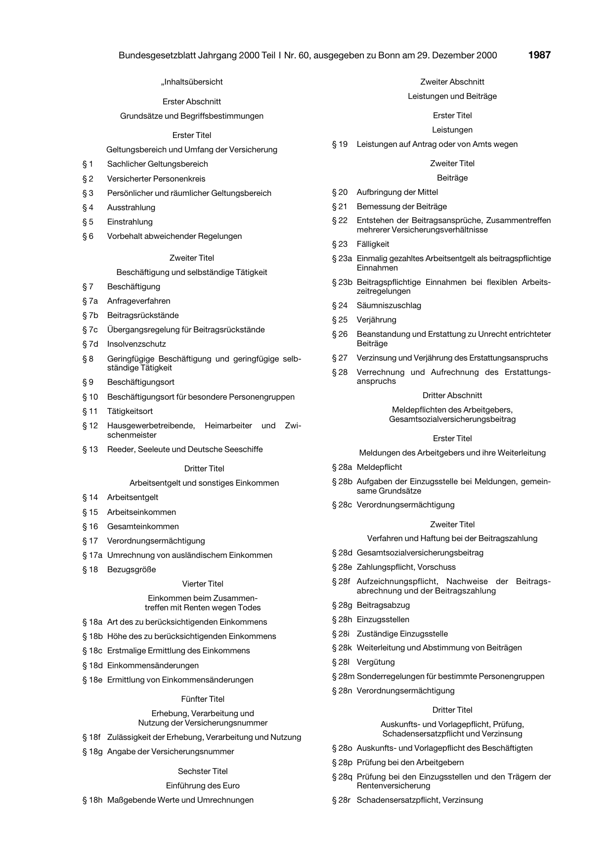 BGBl. 2000, Seite 1987 — Originalseite als Abbildung