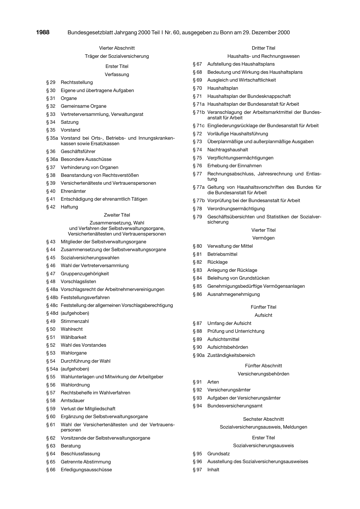 BGBl. 2000, Seite 1988 — Originalseite als Abbildung
