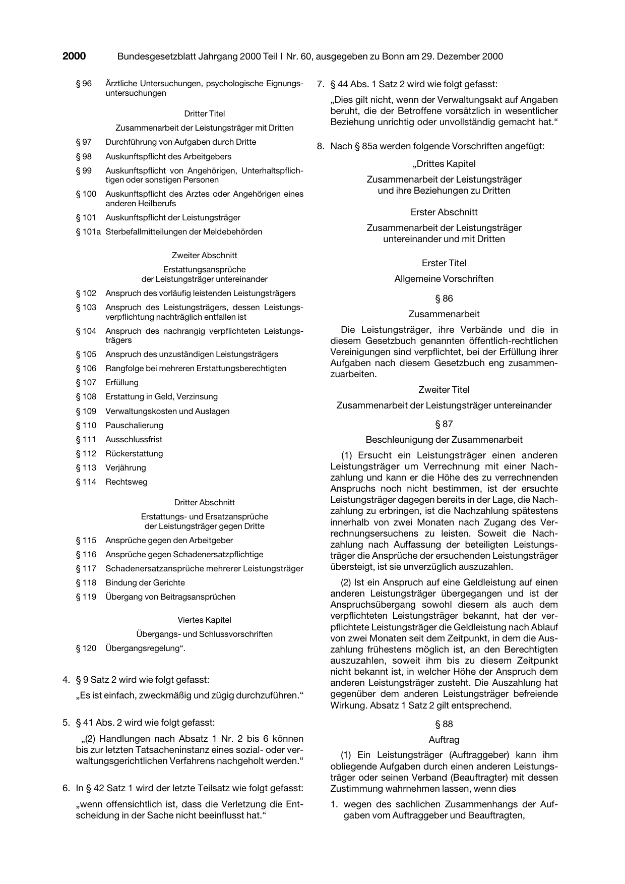 BGBl. 2000, Seite 2000 — Originalseite als Abbildung