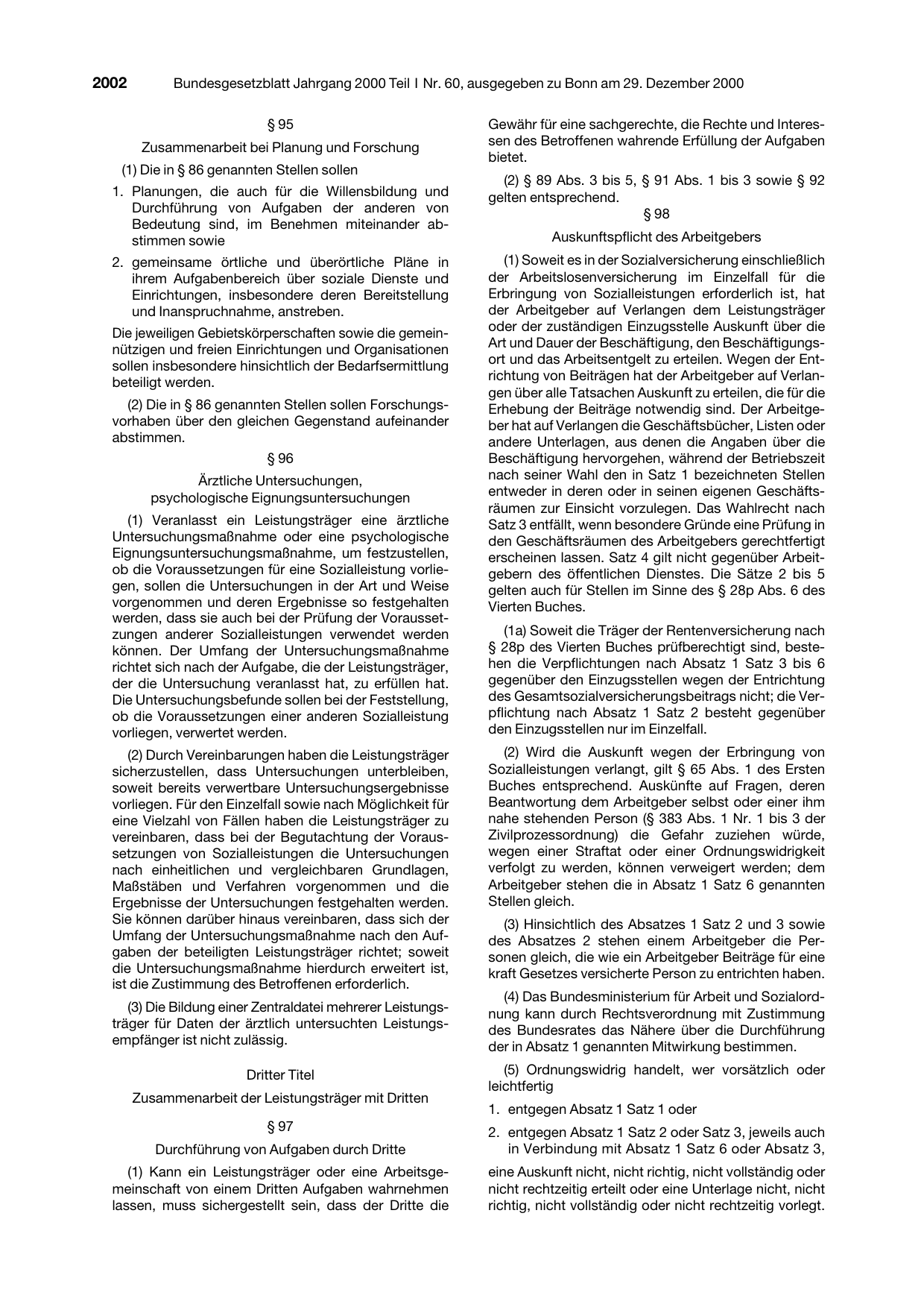 BGBl. 2000, Seite 2002 — Originalseite als Abbildung