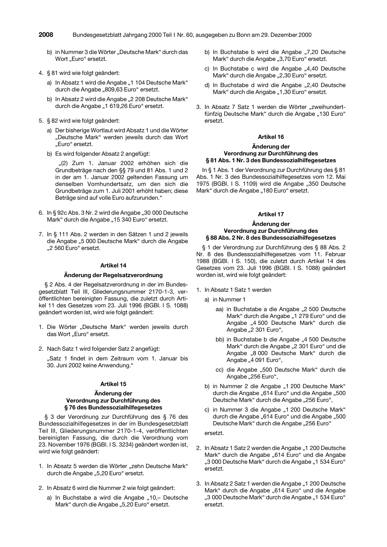 BGBl. 2000, Seite 2008 — Originalseite als Abbildung