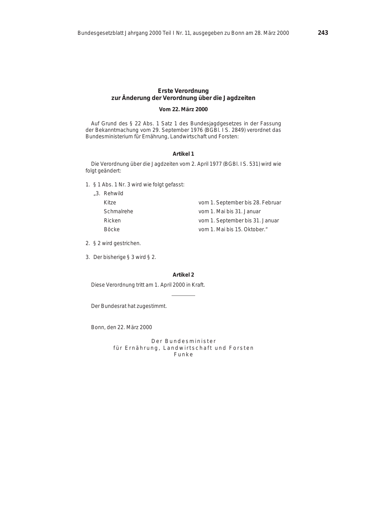 BGBl. 2000, Seite 243 — Originalseite als Abbildung