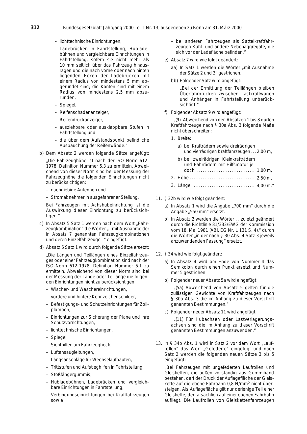 BGBl. 2000, Seite 312 — Originalseite als Abbildung