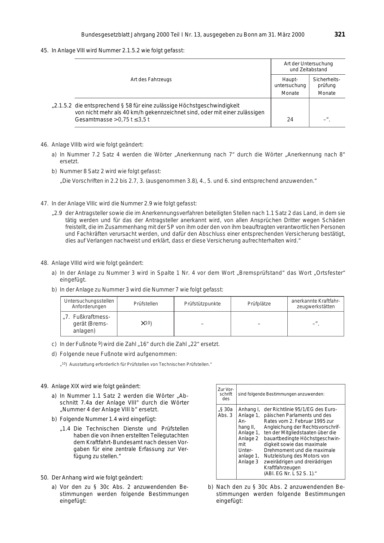 BGBl. 2000, Seite 321 — Originalseite als Abbildung
