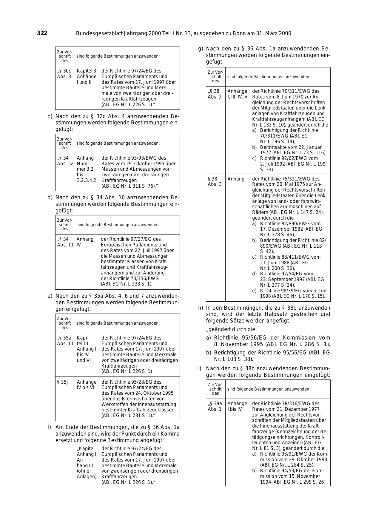 BGBl. 2000, Seite 322 — Originalseite als Abbildung