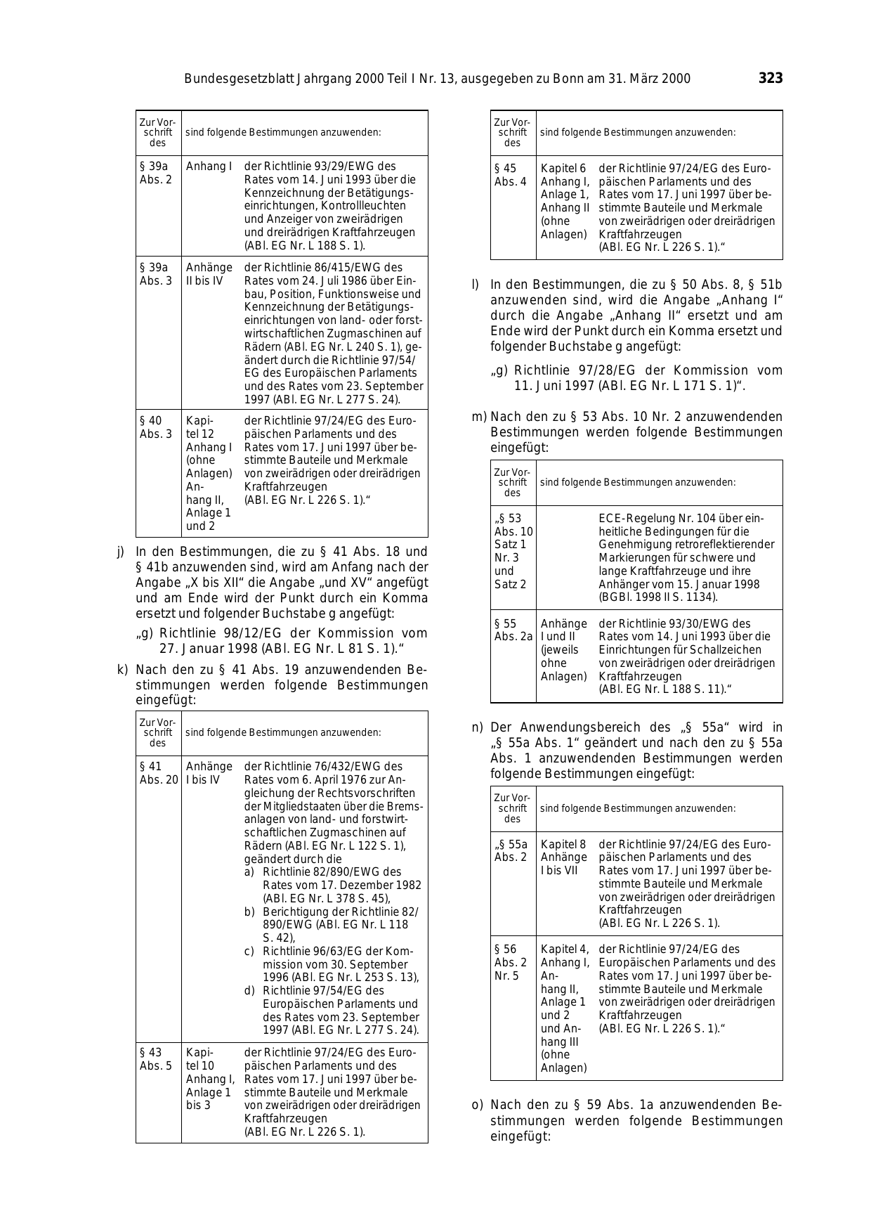 BGBl. 2000, Seite 323 — Originalseite als Abbildung