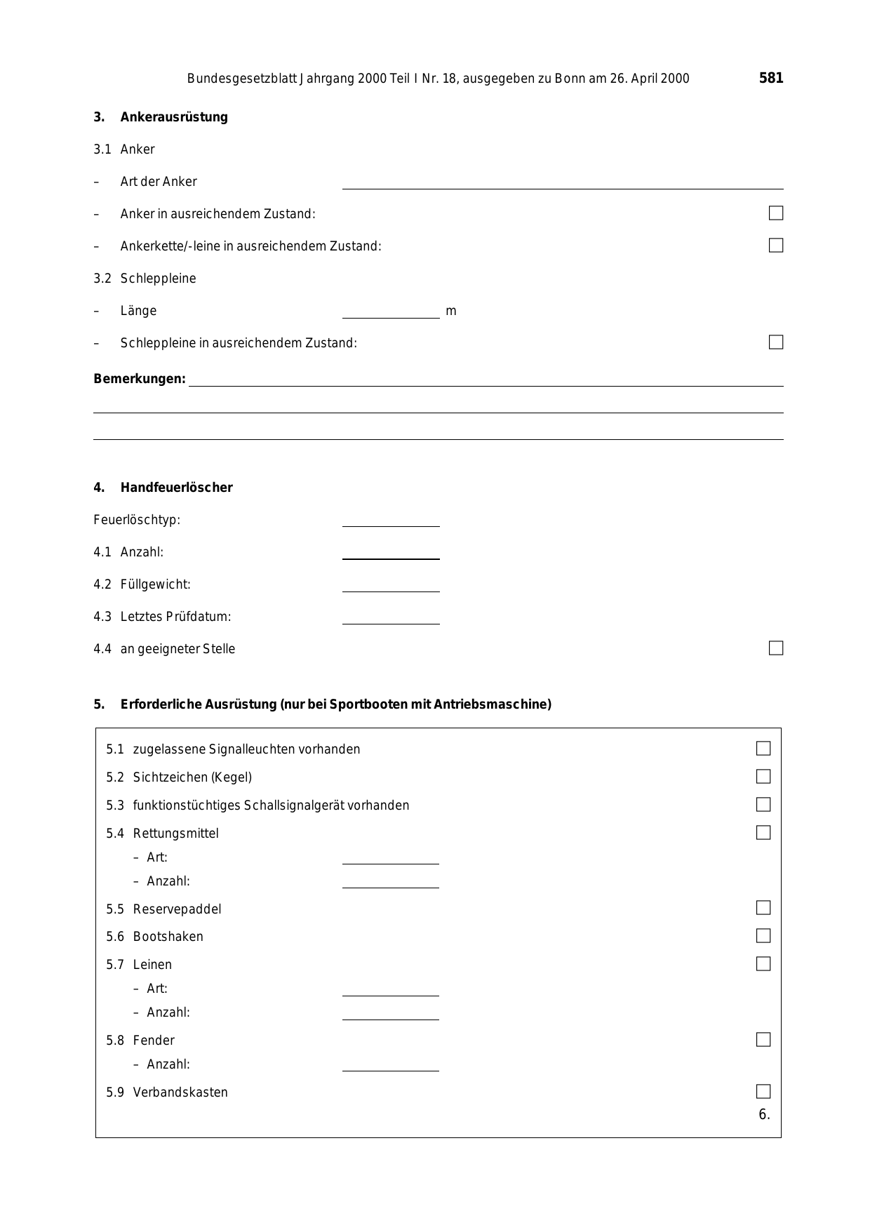 BGBl. 2000, Seite 581 — Originalseite als Abbildung