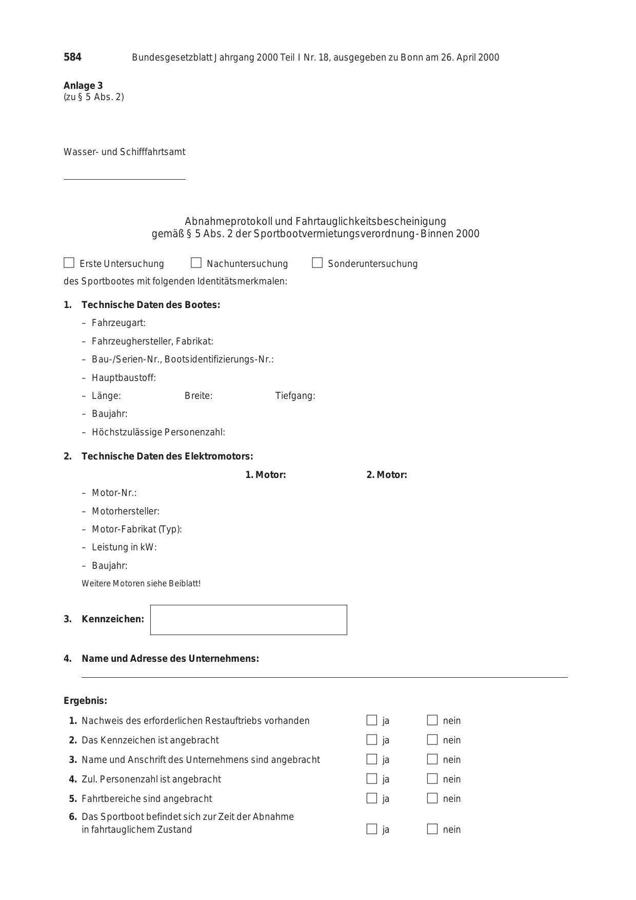 BGBl. 2000, Seite 584 — Originalseite als Abbildung