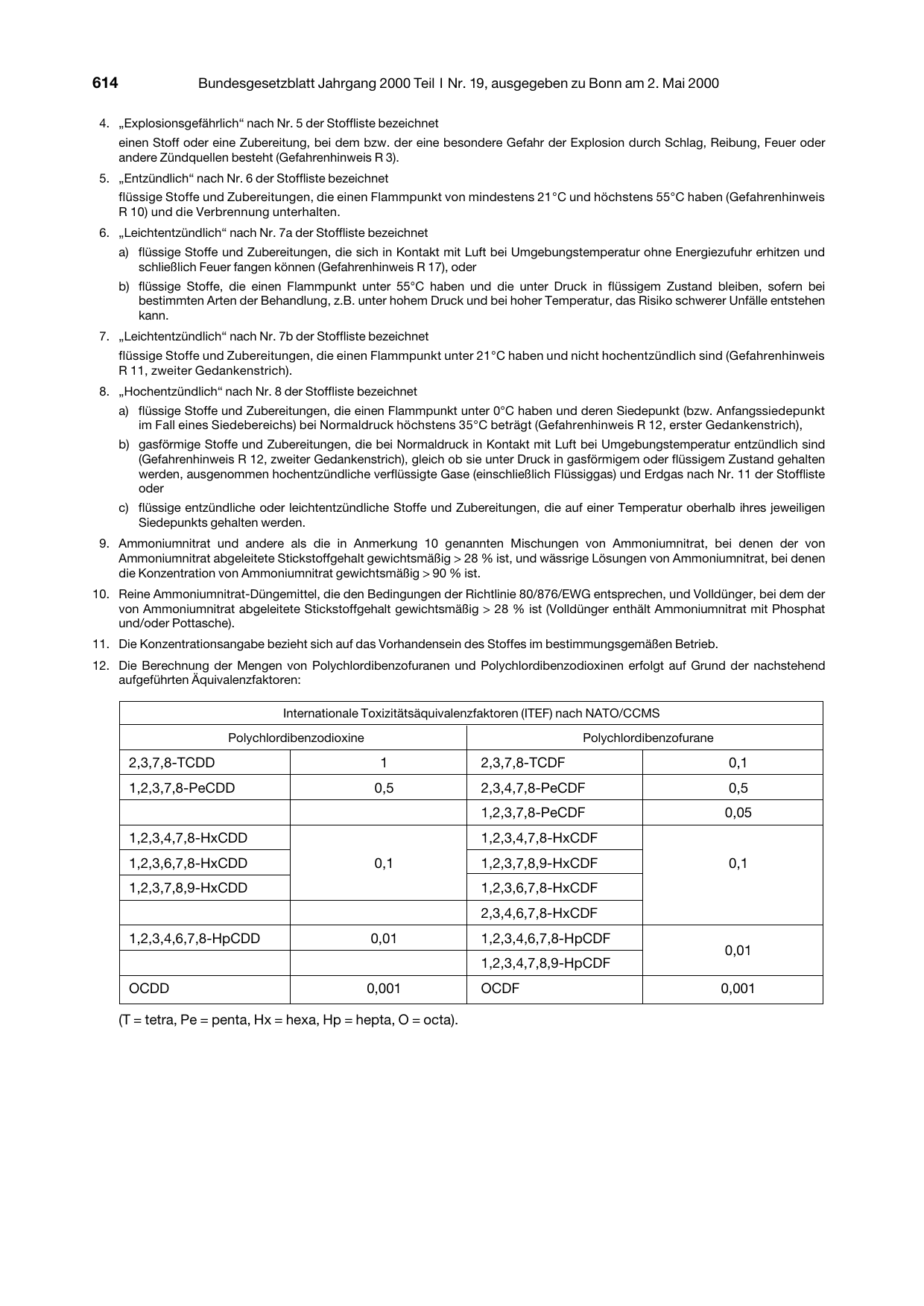 BGBl. 2000, Seite 614 — Originalseite als Abbildung
