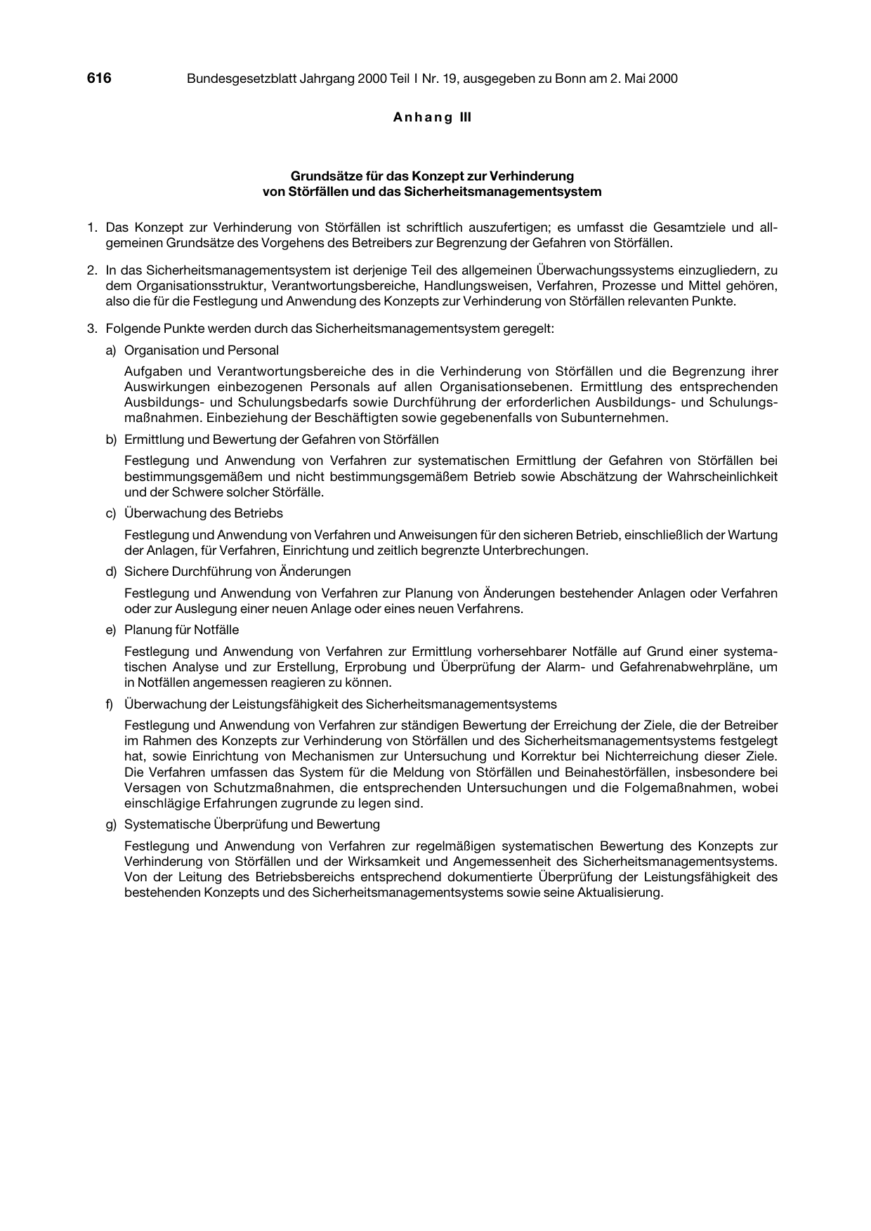 BGBl. 2000, Seite 616 — Originalseite als Abbildung