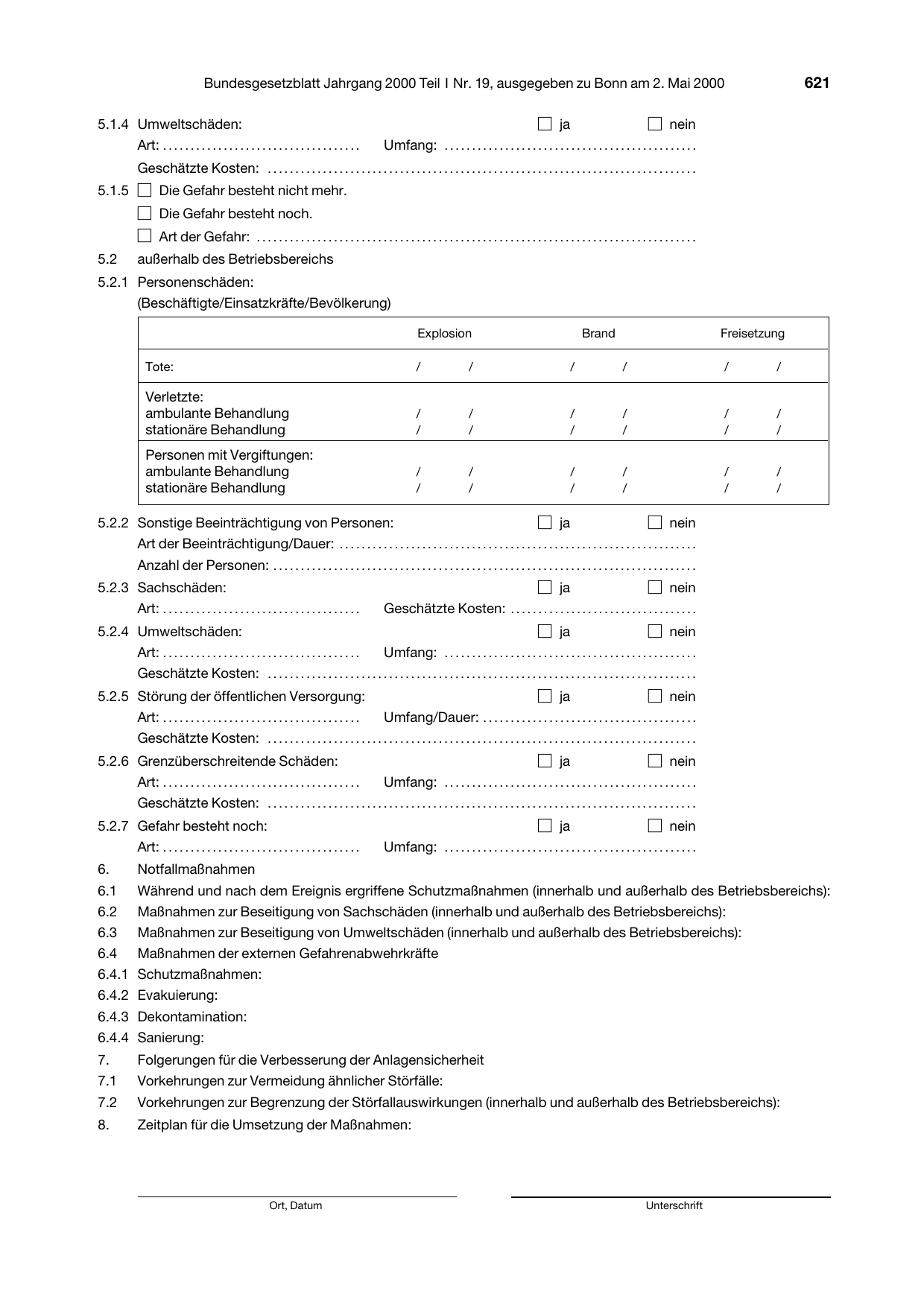 BGBl. 2000, Seite 621 — Originalseite als Abbildung