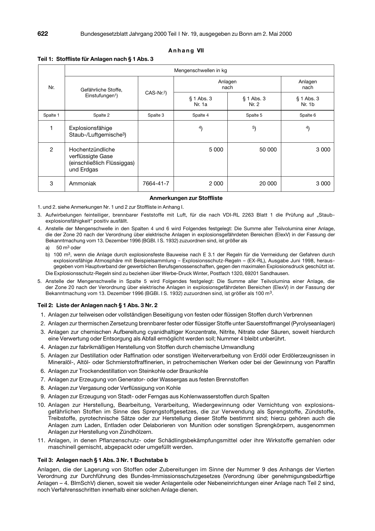 BGBl. 2000, Seite 622 — Originalseite als Abbildung
