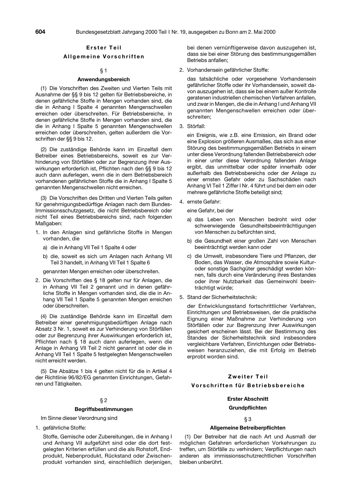 BGBl. 2000, Seite 604 — Originalseite als Abbildung