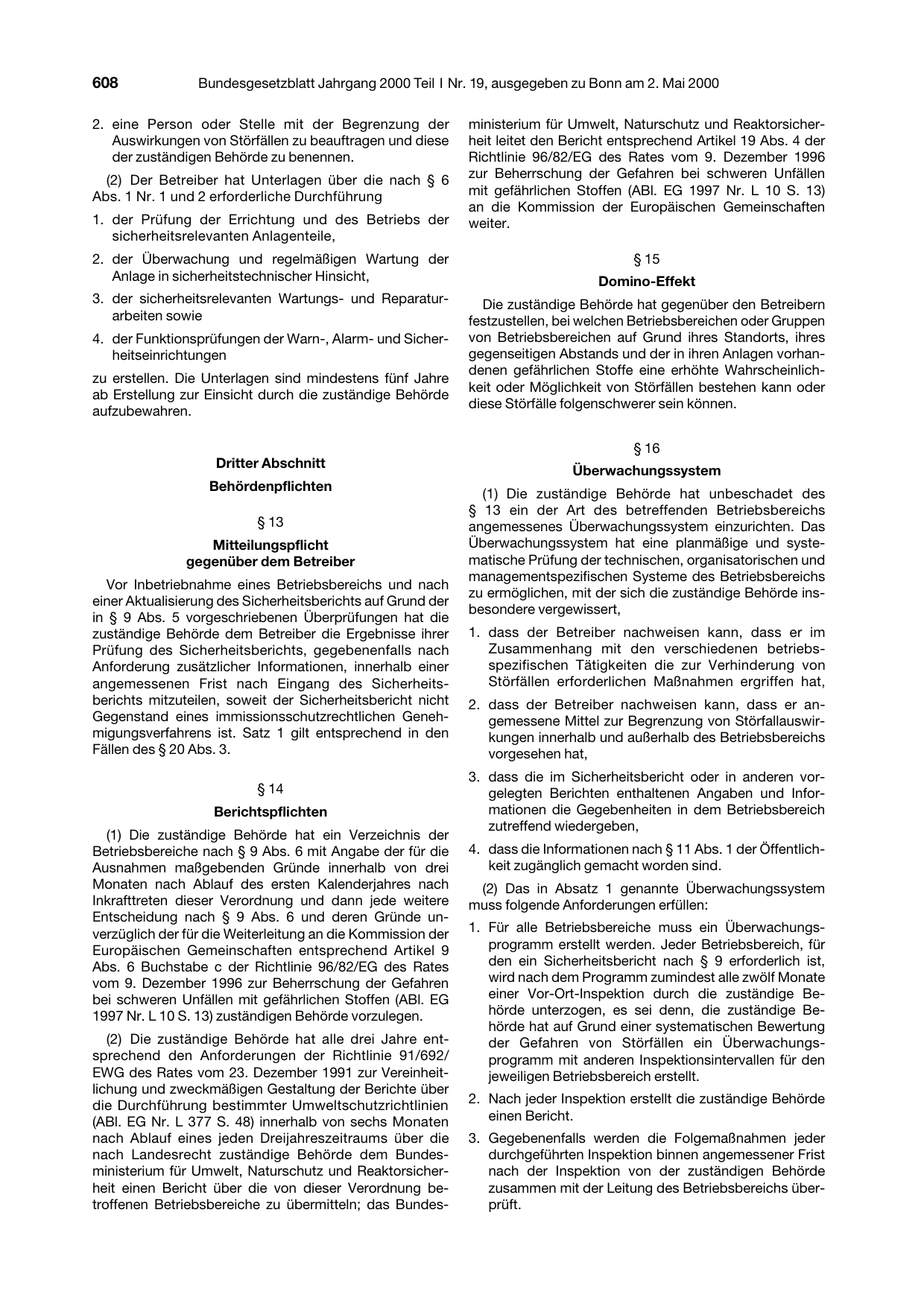 BGBl. 2000, Seite 608 — Originalseite als Abbildung