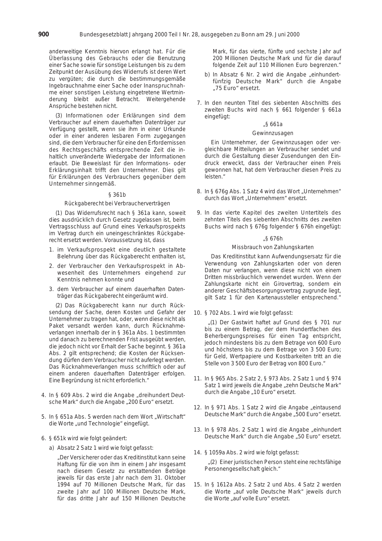 BGBl. 2000, Seite 900 — Originalseite als Abbildung