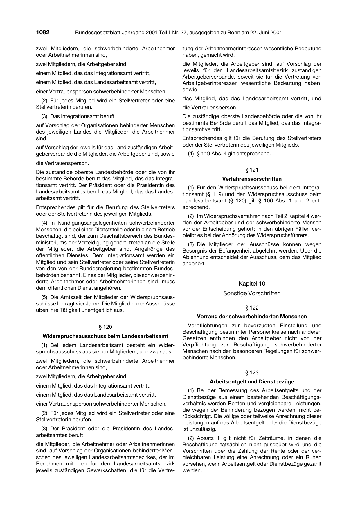 BGBl. 2001, Seite 1082 — Originalseite als Abbildung