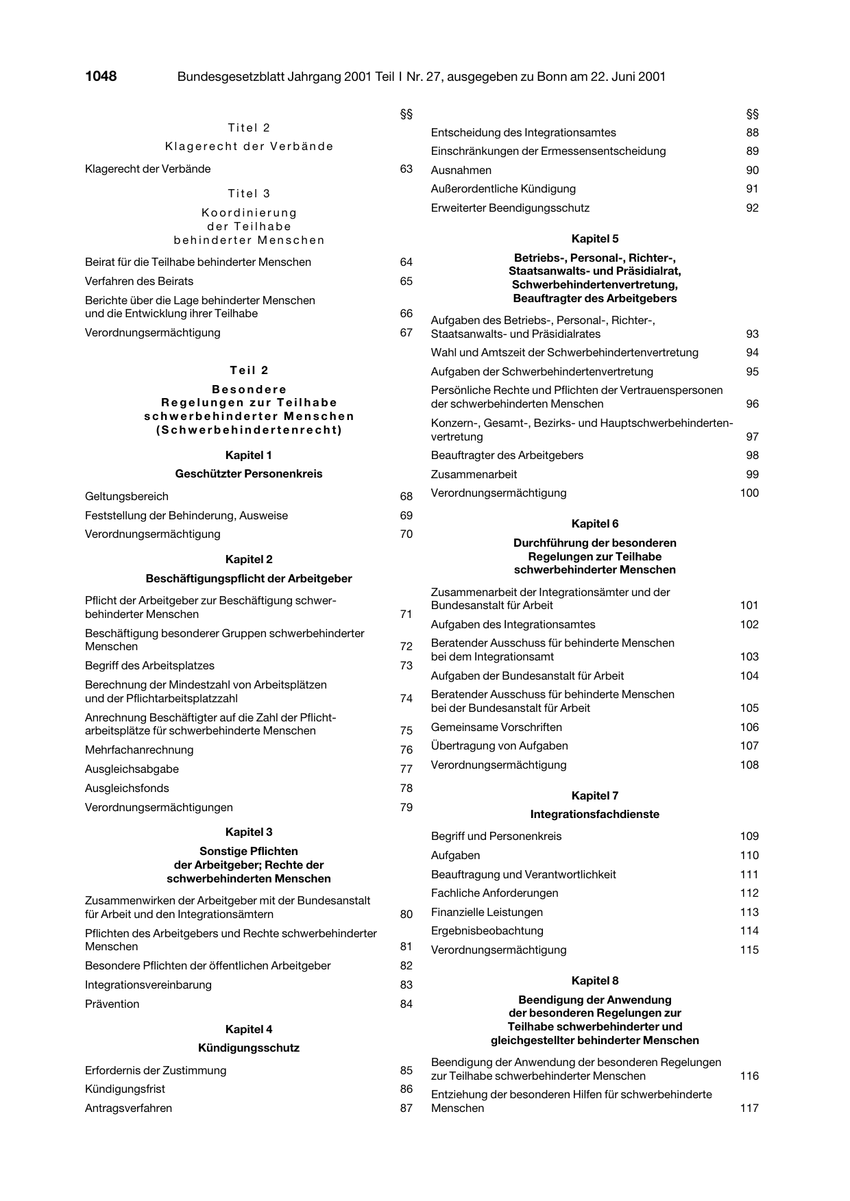 BGBl. 2001, Seite 1048 — Originalseite als Abbildung