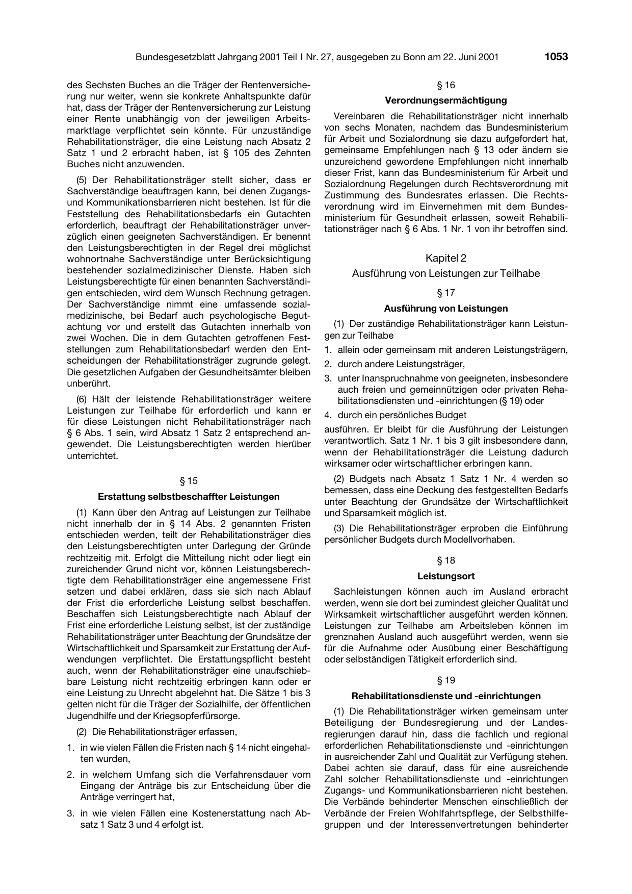 BGBl. 2001, Seite 1053 — Originalseite als Abbildung