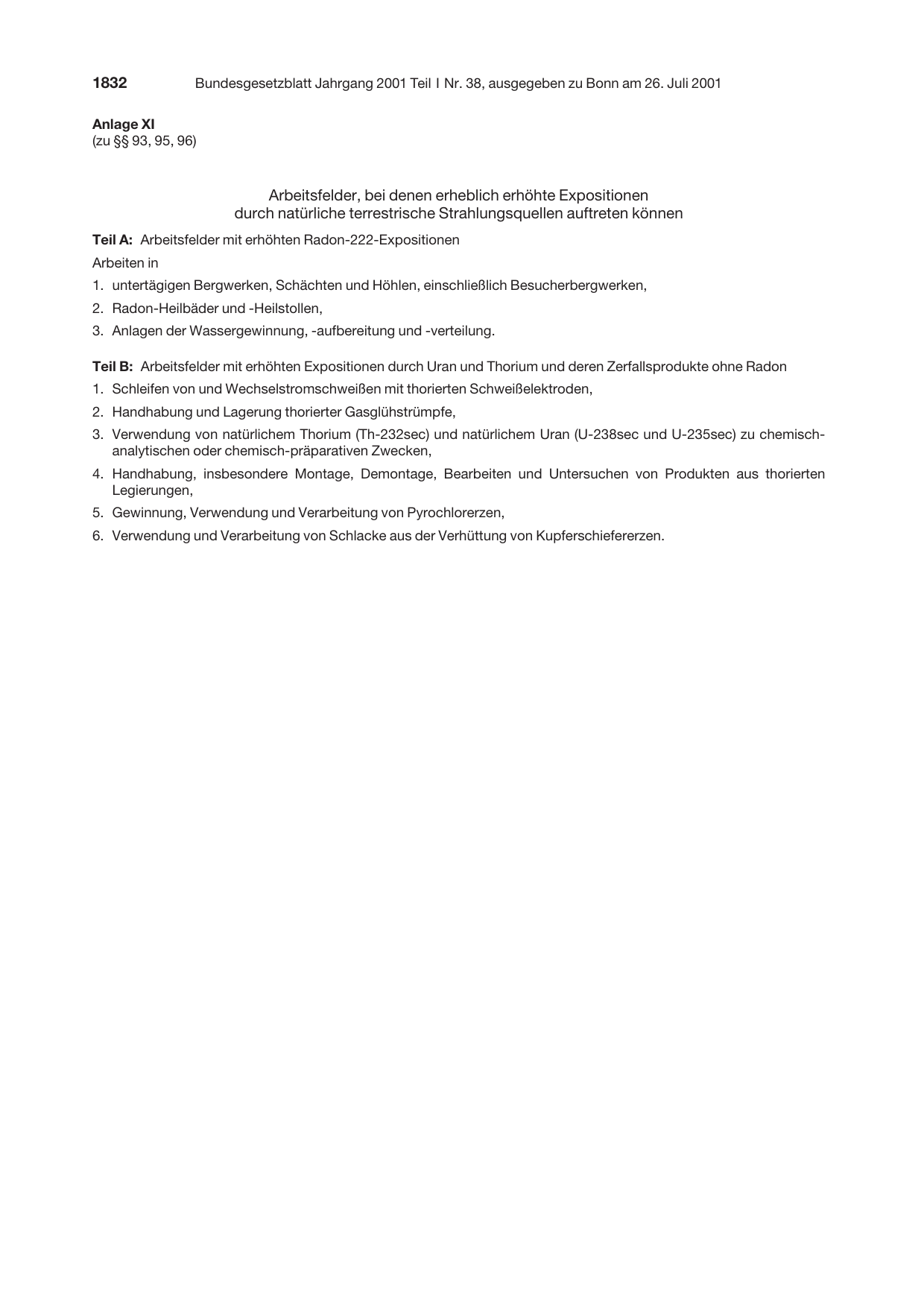 BGBl. 2001, Seite 1832 — Originalseite als Abbildung