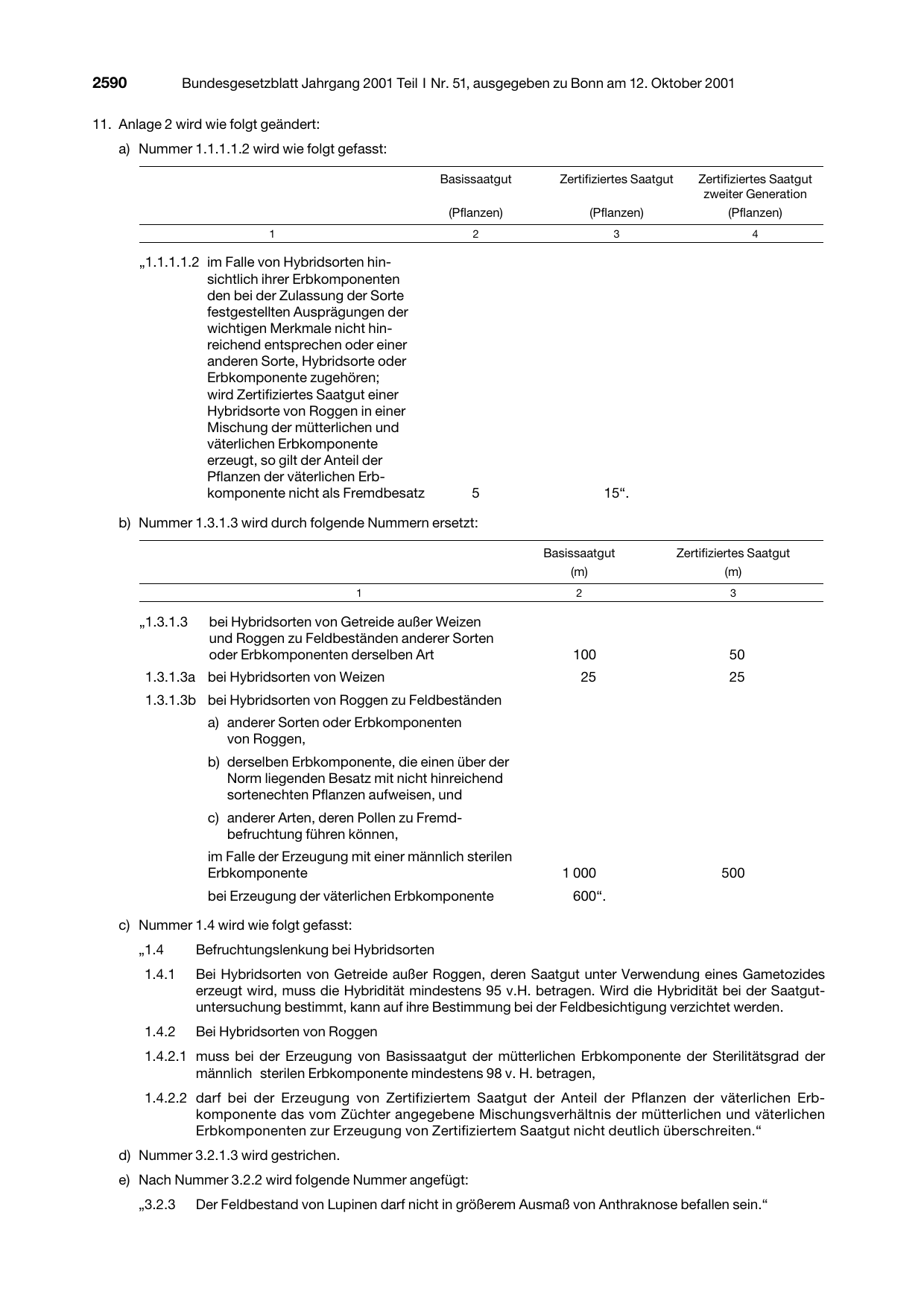 BGBl. 2001, Seite 2590 — Originalseite als Abbildung