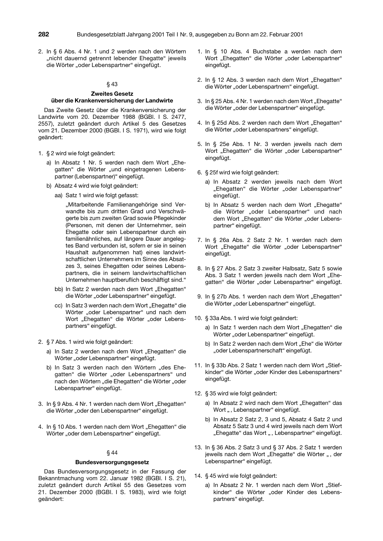 BGBl. 2001, Seite 282 — Originalseite als Abbildung