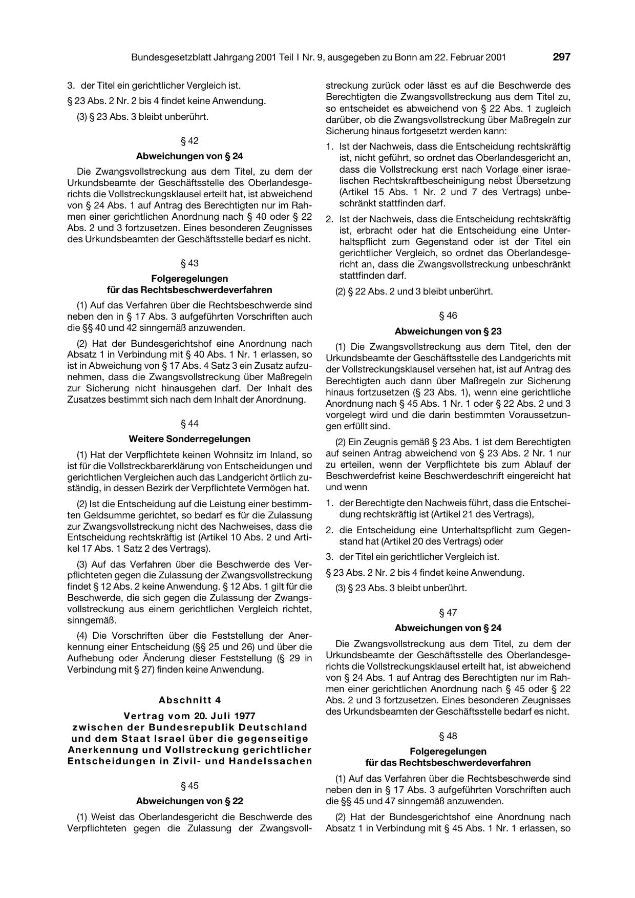 BGBl. 2001, Seite 297 — Originalseite als Abbildung