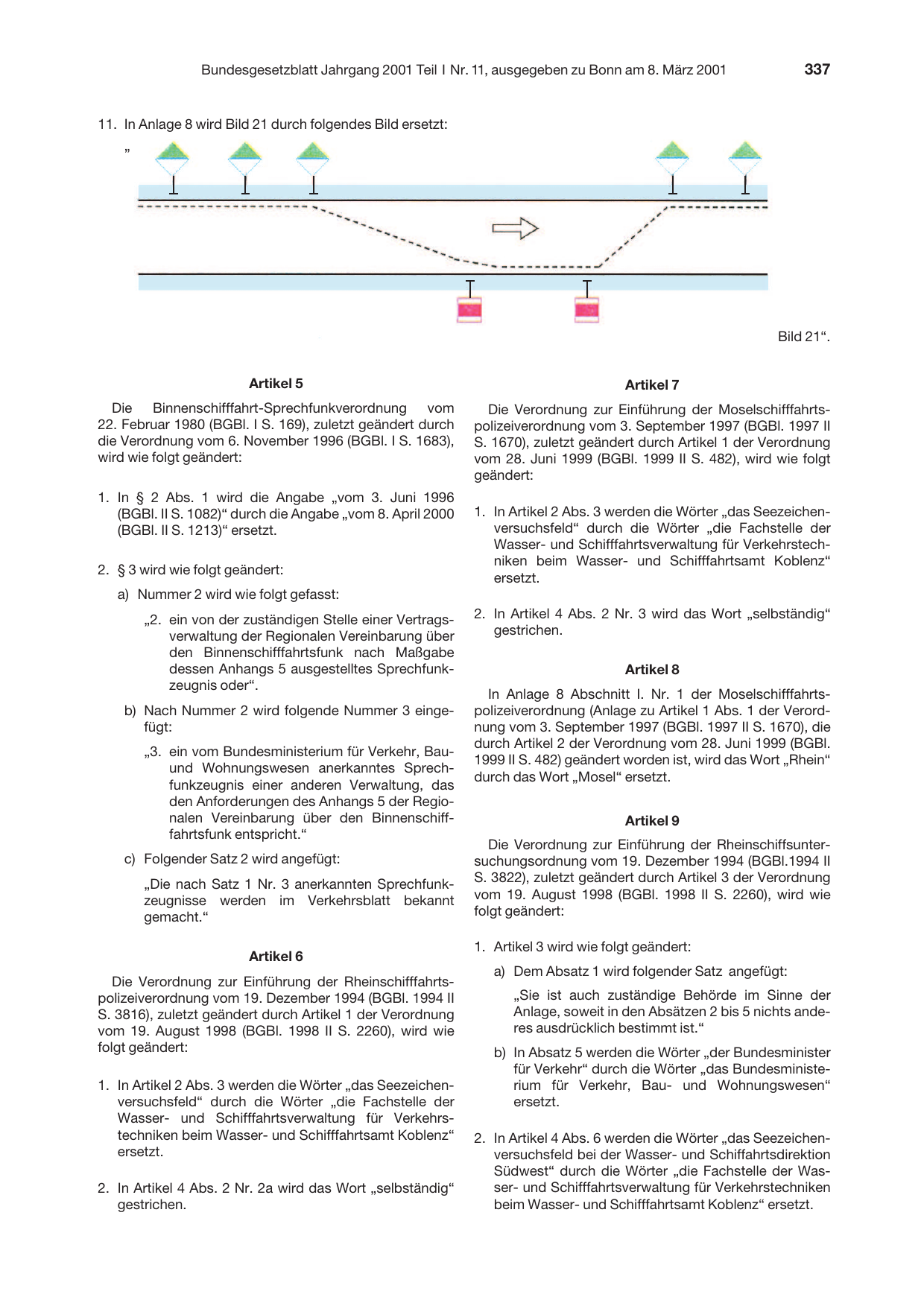 BGBl. 2001, Seite 337 — Originalseite als Abbildung